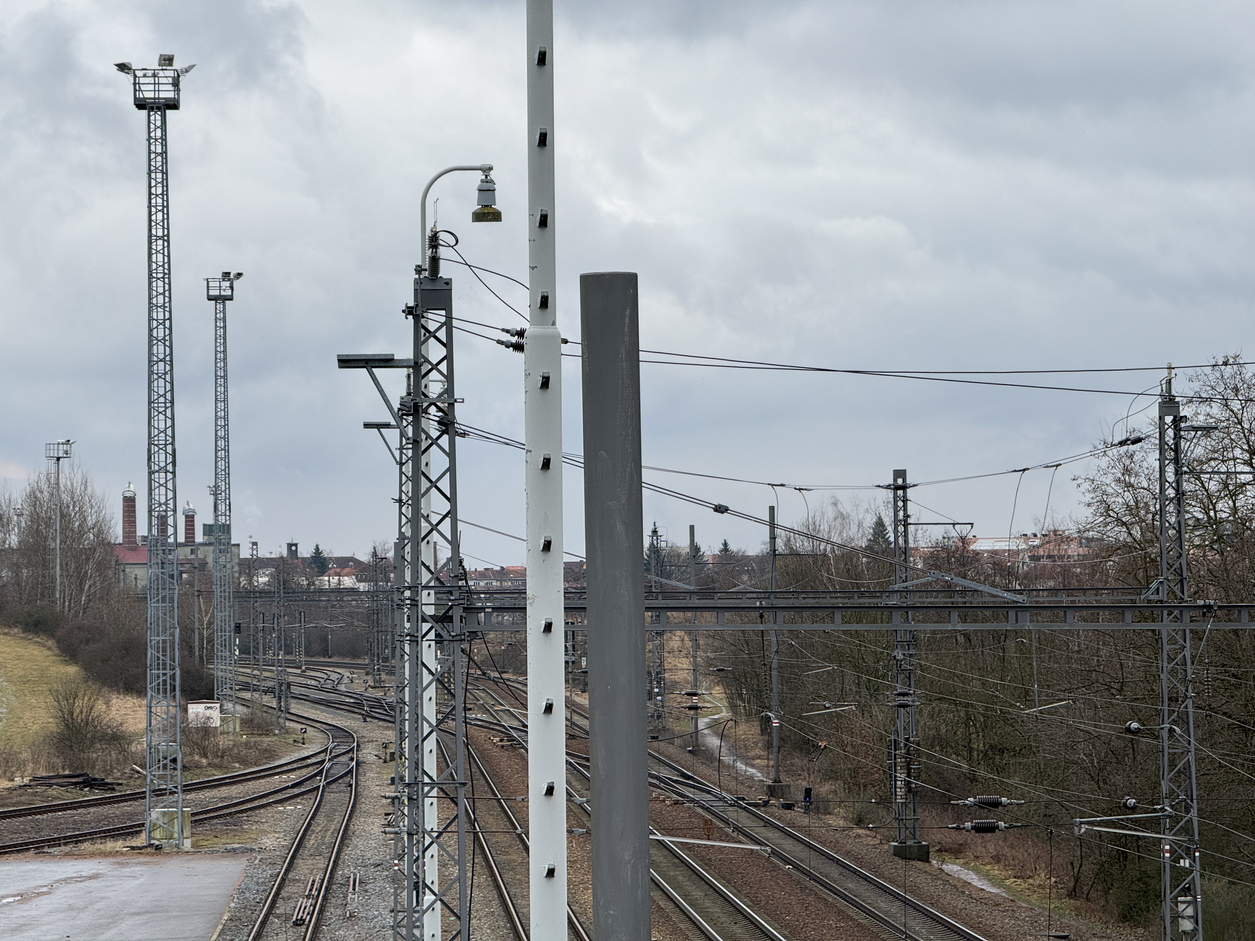 railway tracks poles