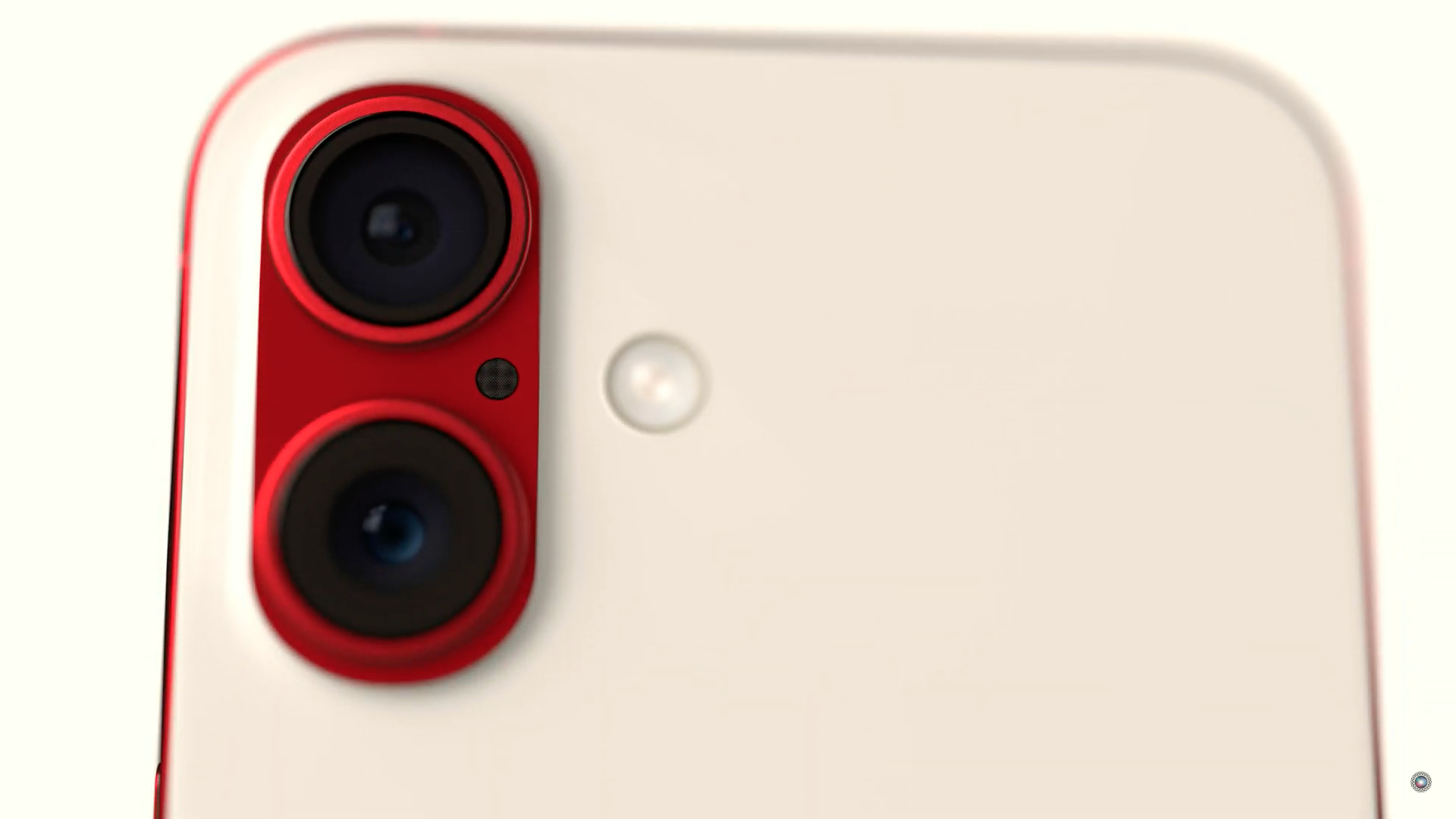 red smartphone camera closeup