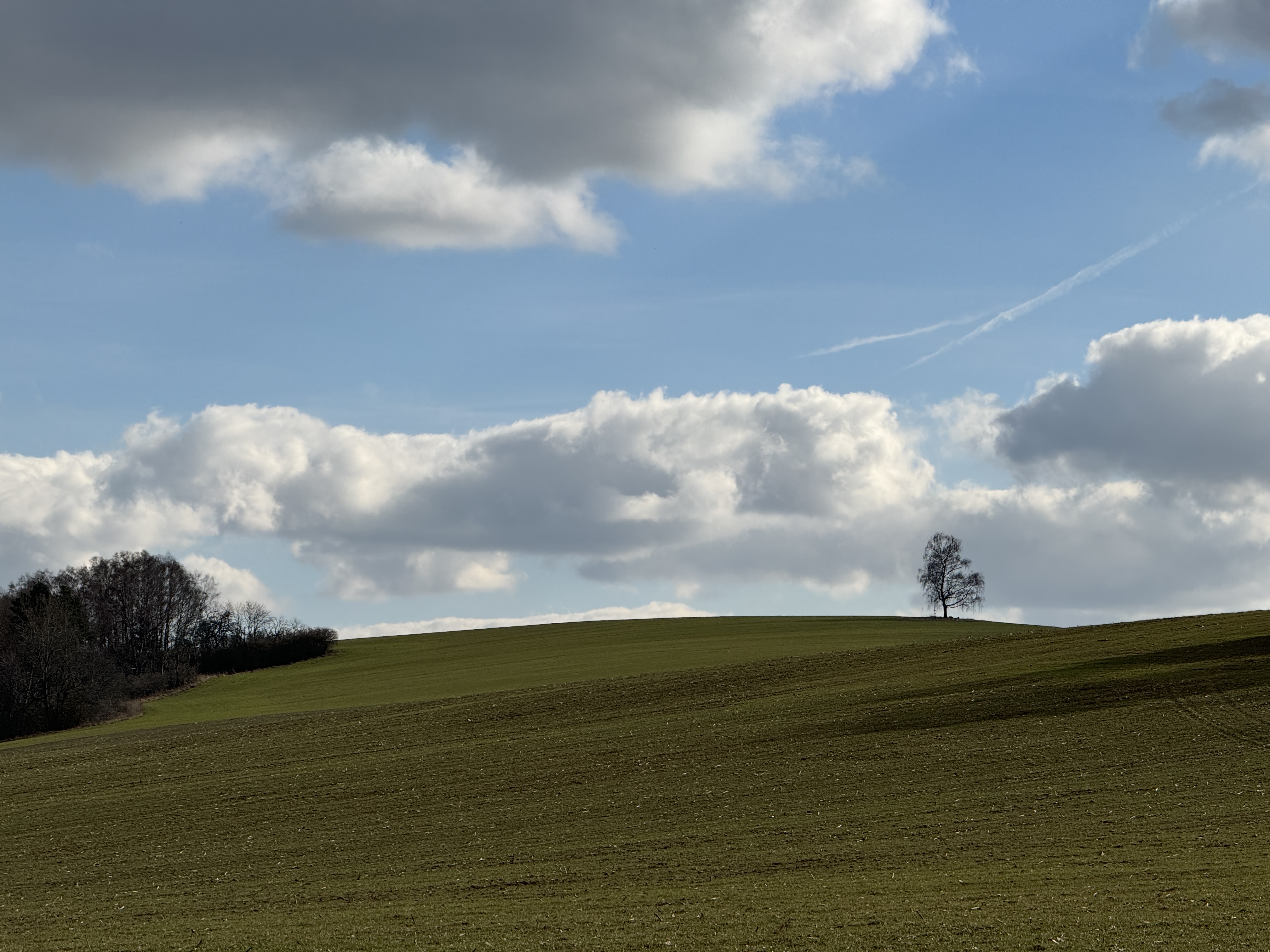 rolling hills under clouds