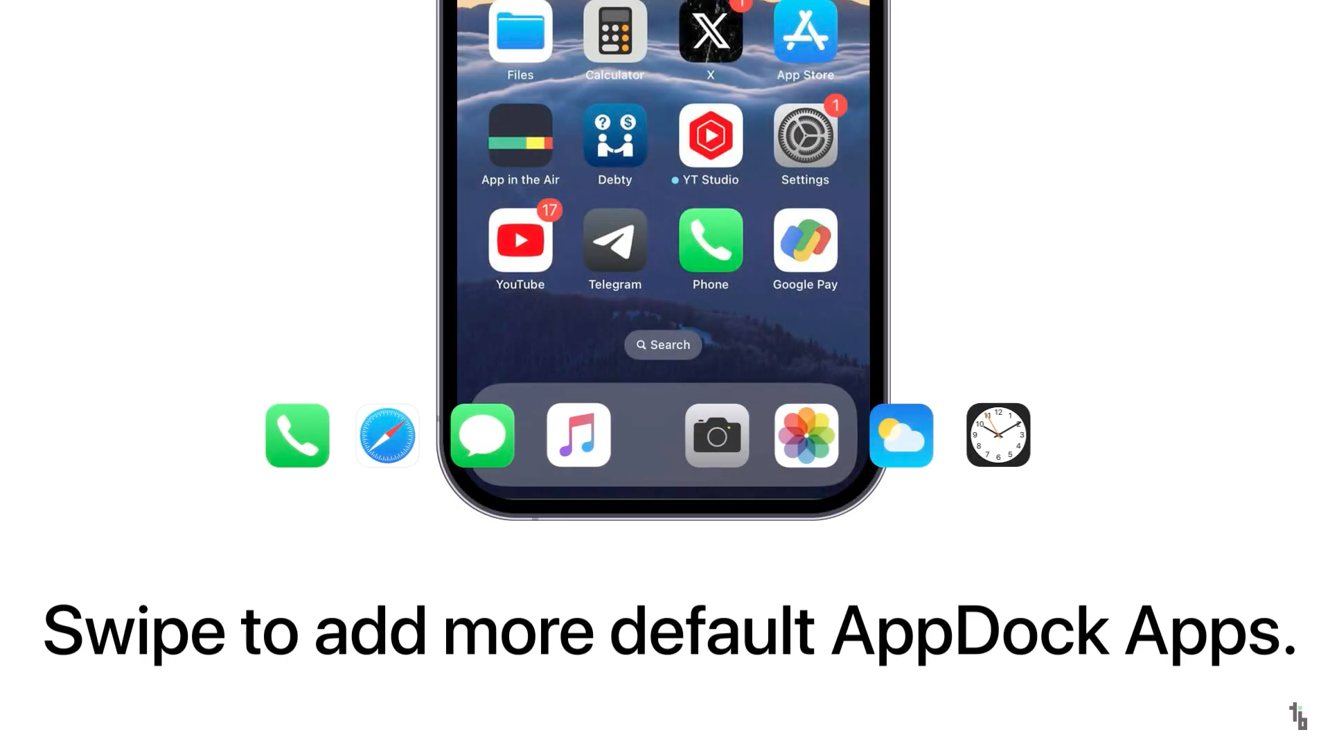 smartphone appdock swipe