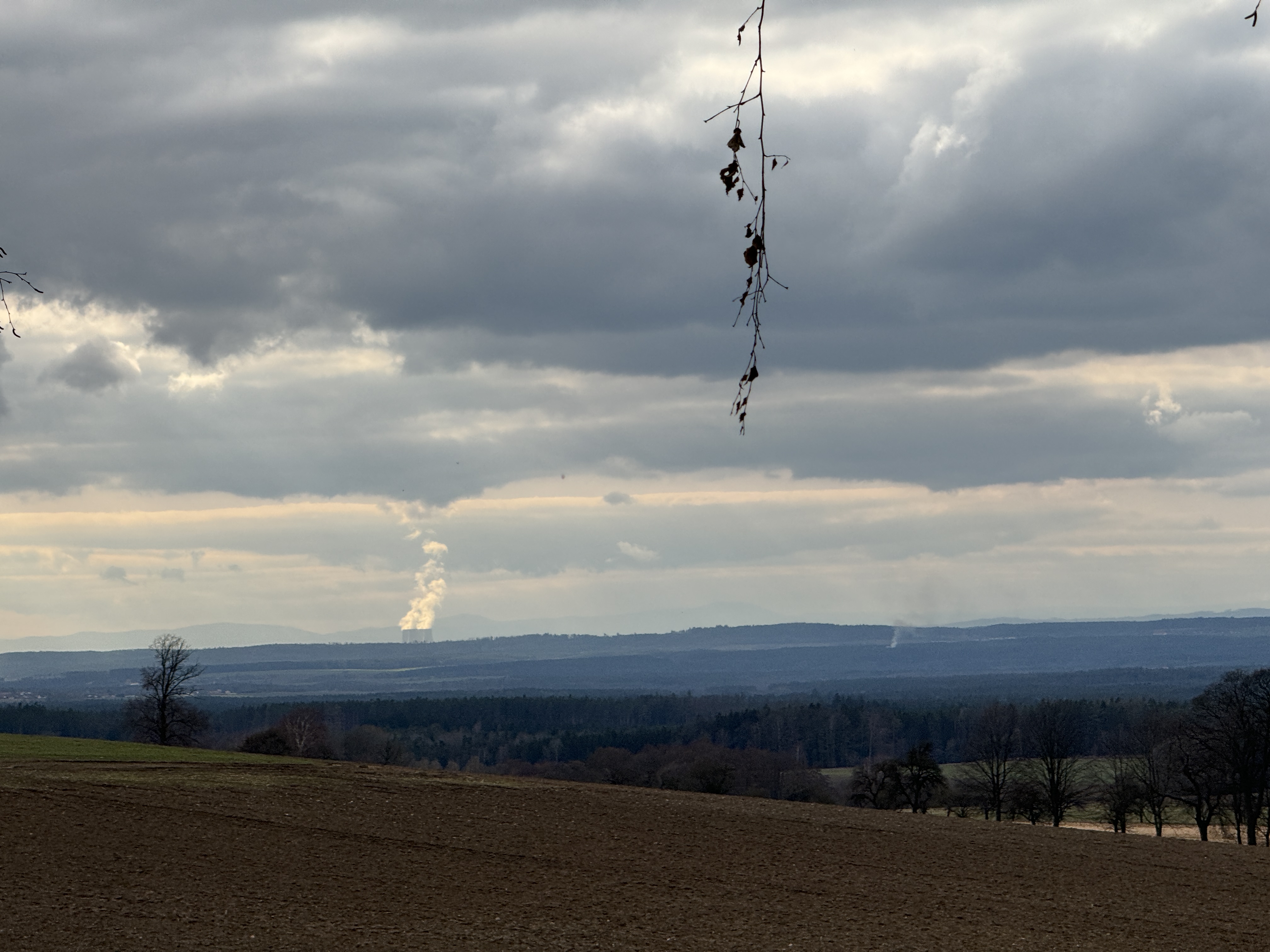 smoke in distant landscape