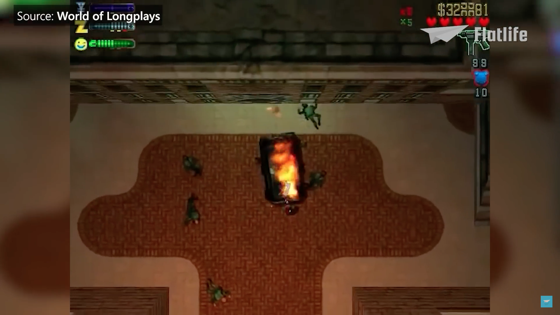 top down view video game scene