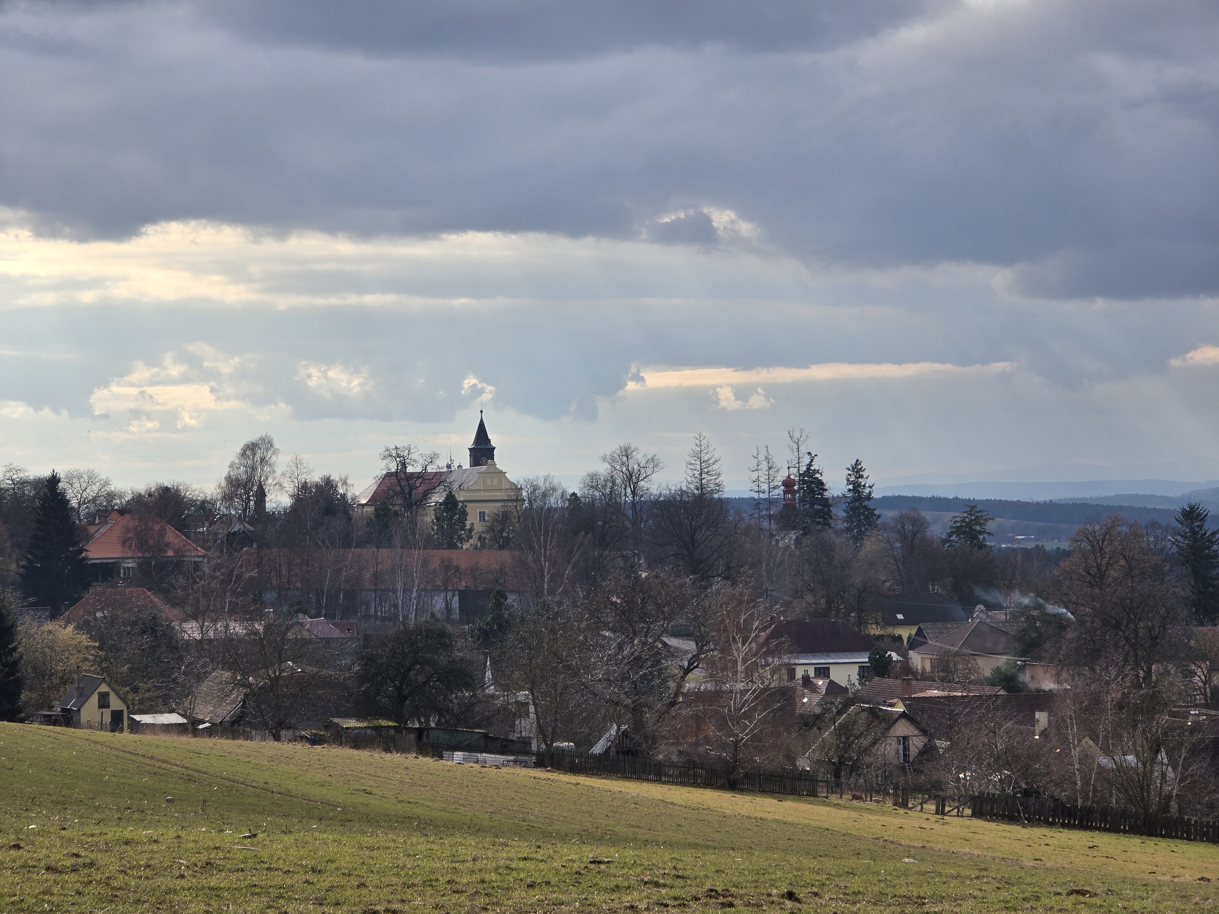 village skyline clouds