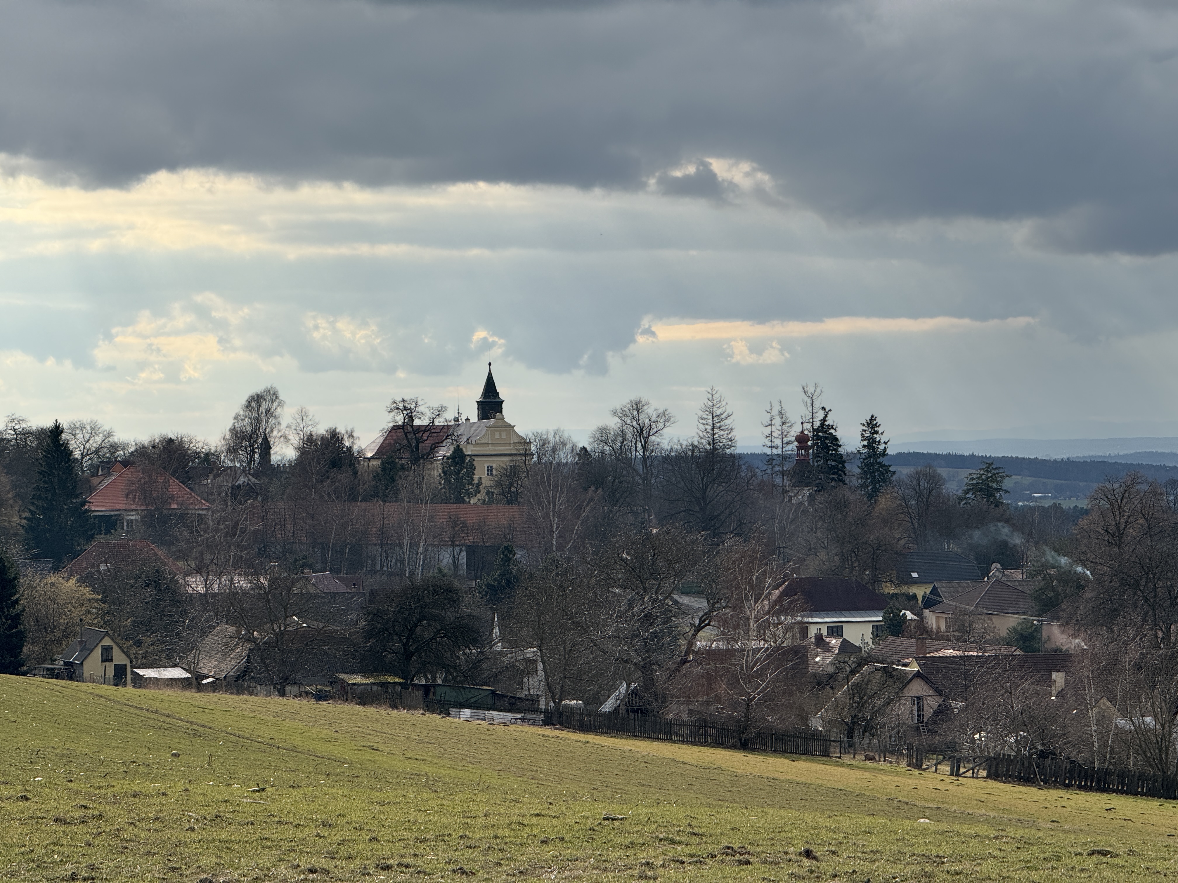 village view with church