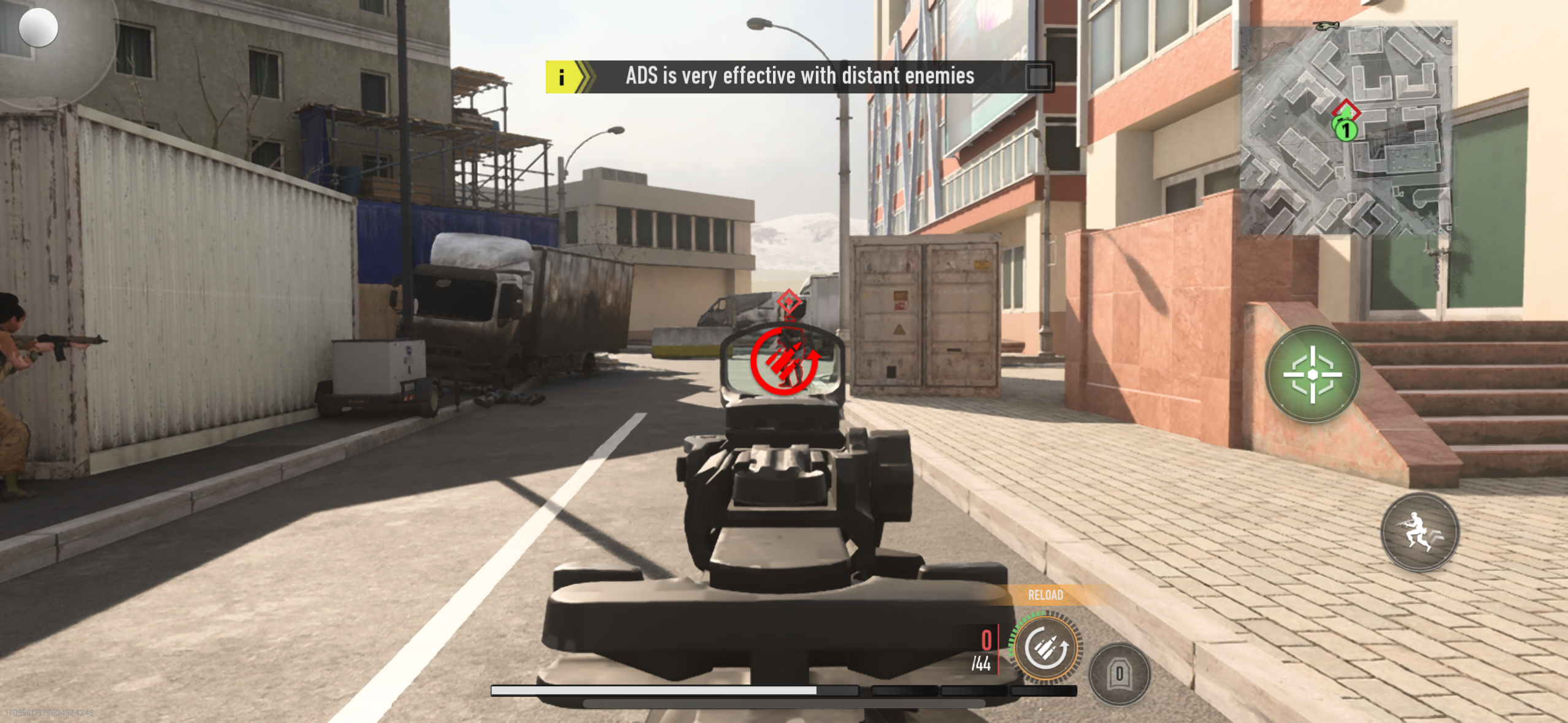 aiming at distant enemies closeup