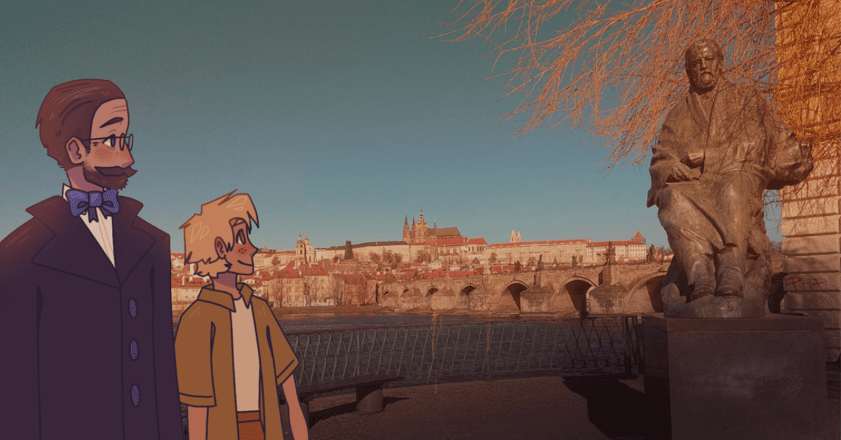 animated characters cityscape