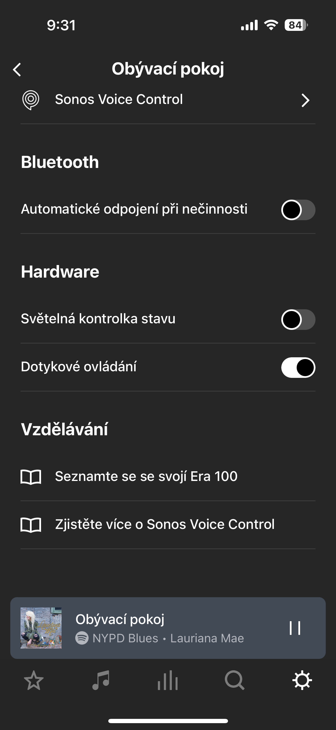 bluetooth and hardware settings
