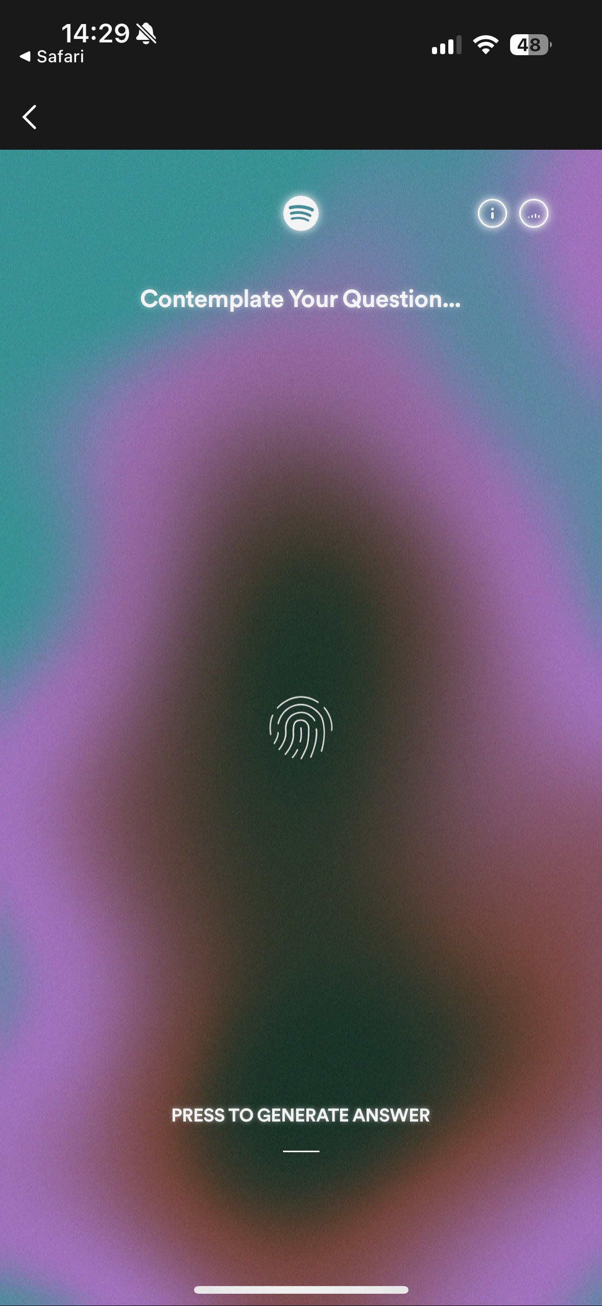 contemplate your question screen