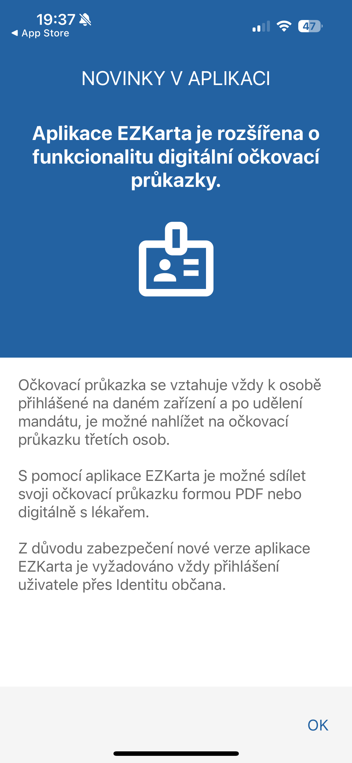 digital vaccine card app screen