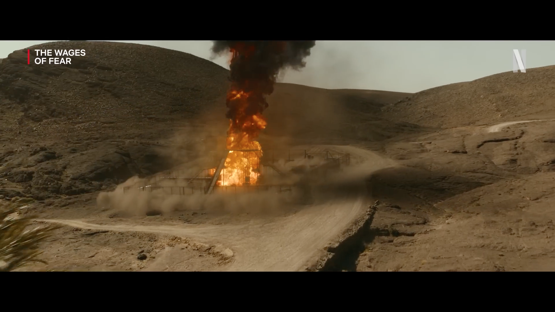 explosion in desert scene