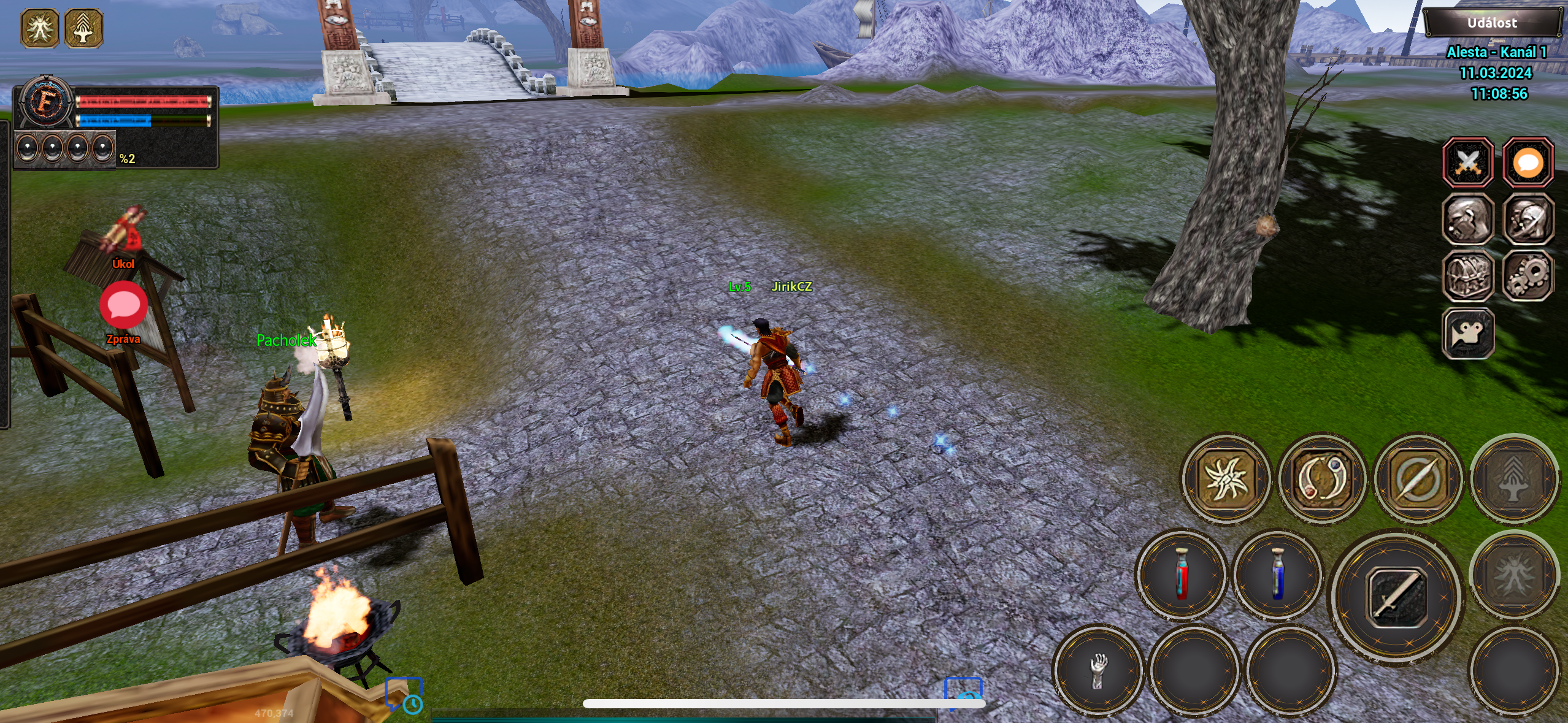 gameplay character exploring path