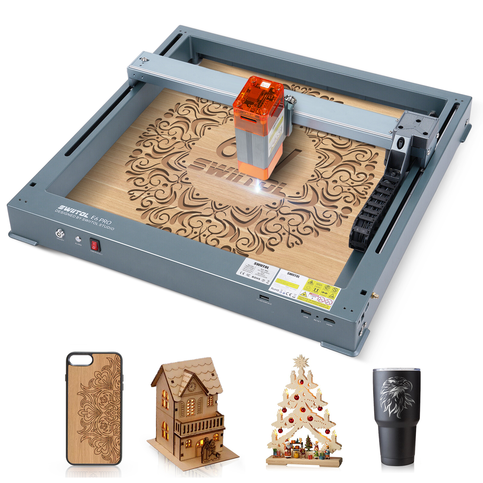 laser engraving machine with samples