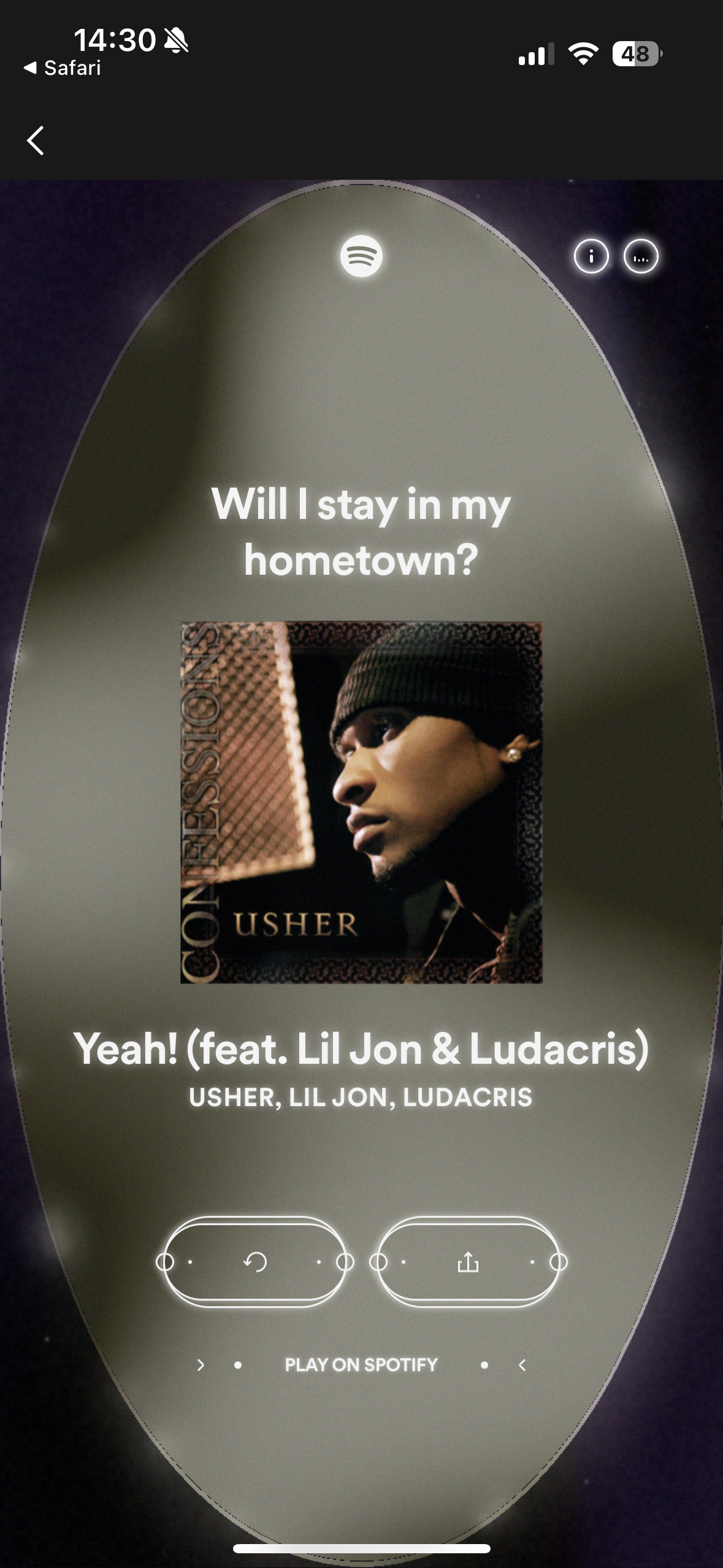 music recommendation screen