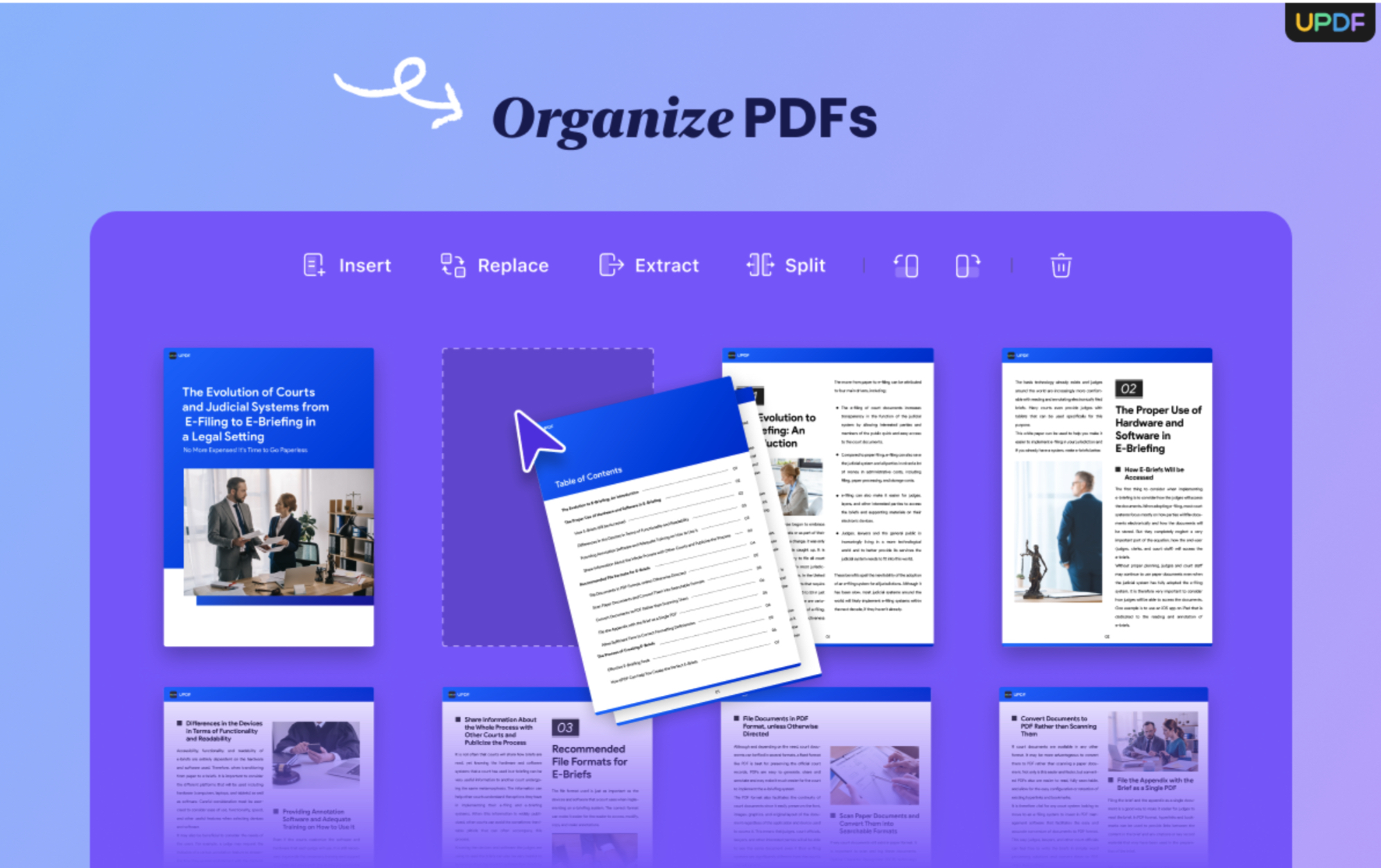 organize pdfs feature