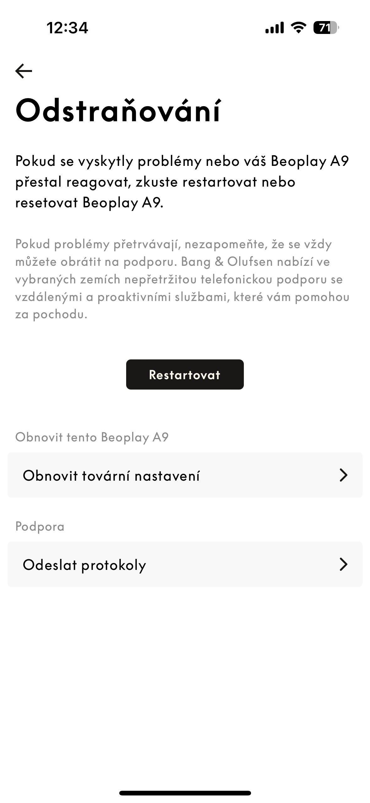 product troubleshooting reset