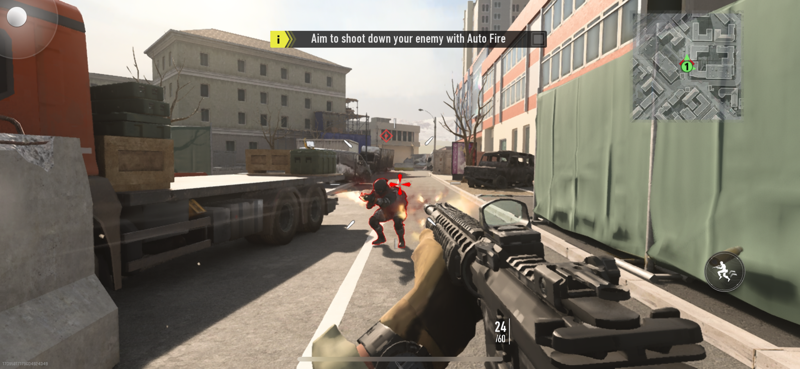 shooting enemy in training