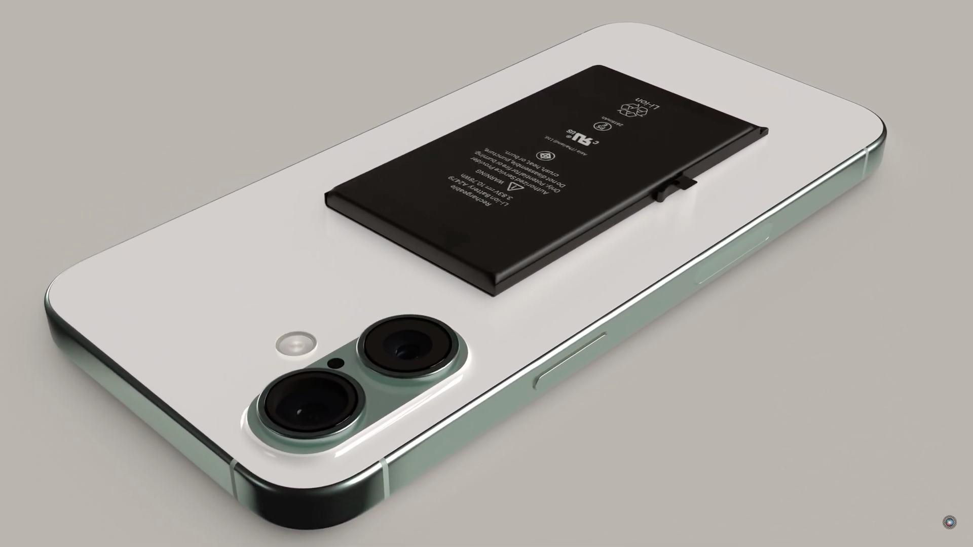 smartphone battery on back