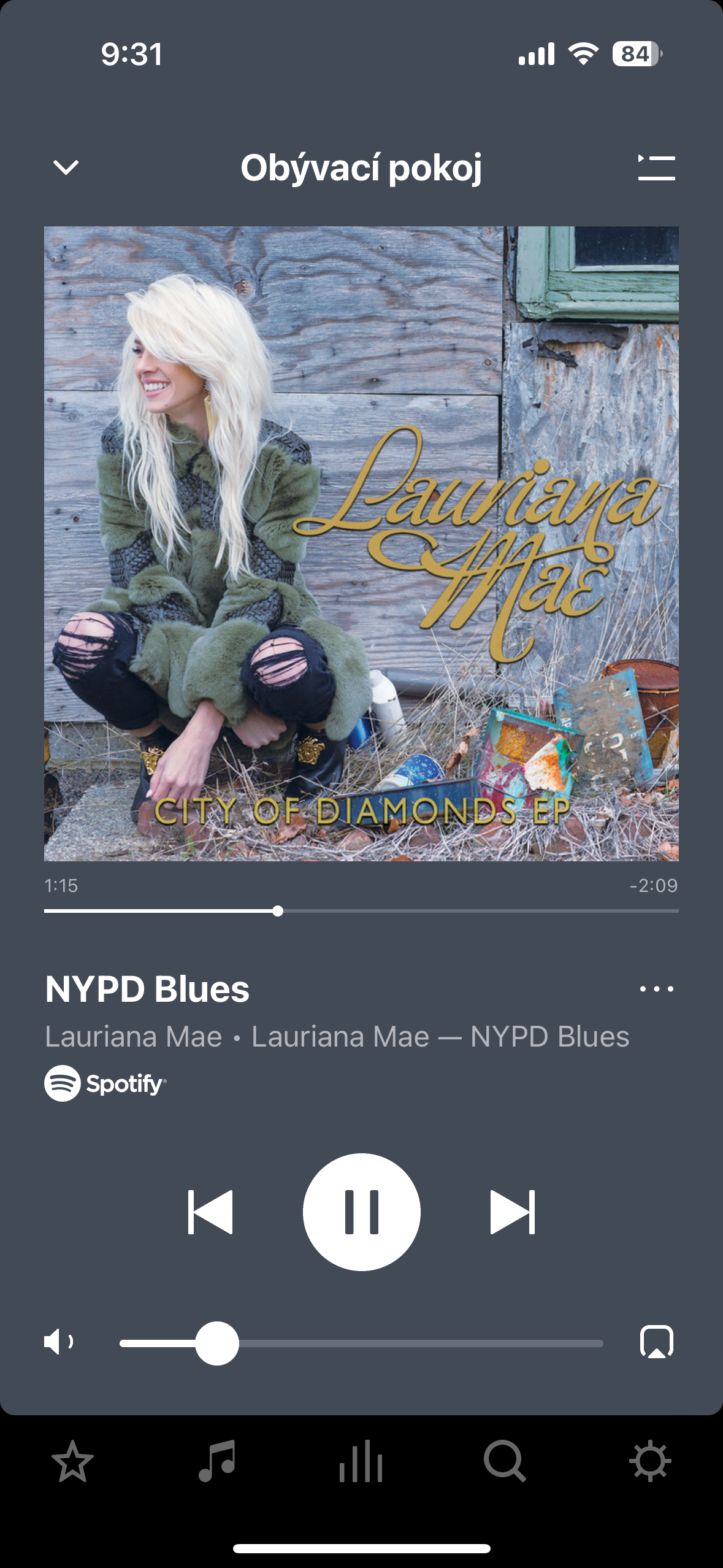 spotify song playing screen