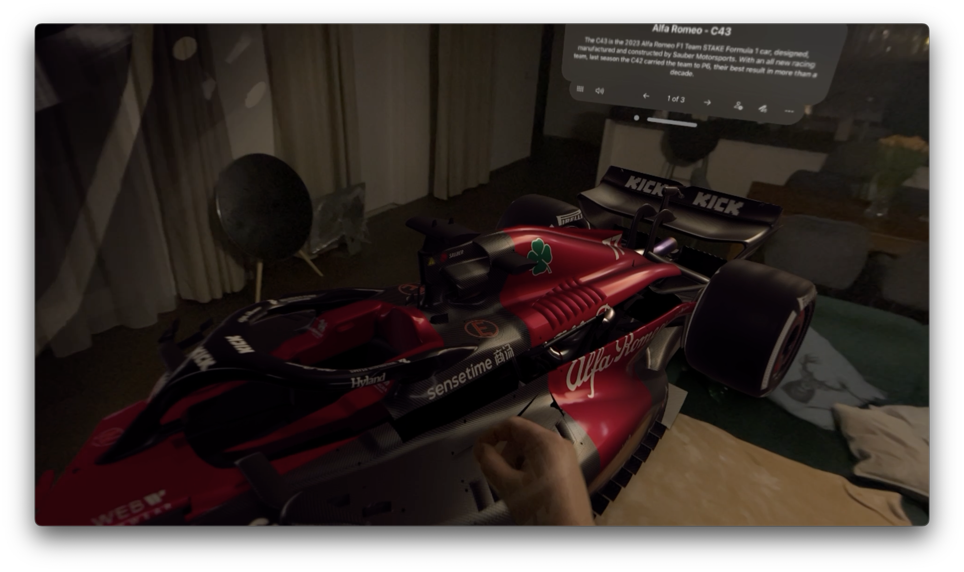 virtual race car display