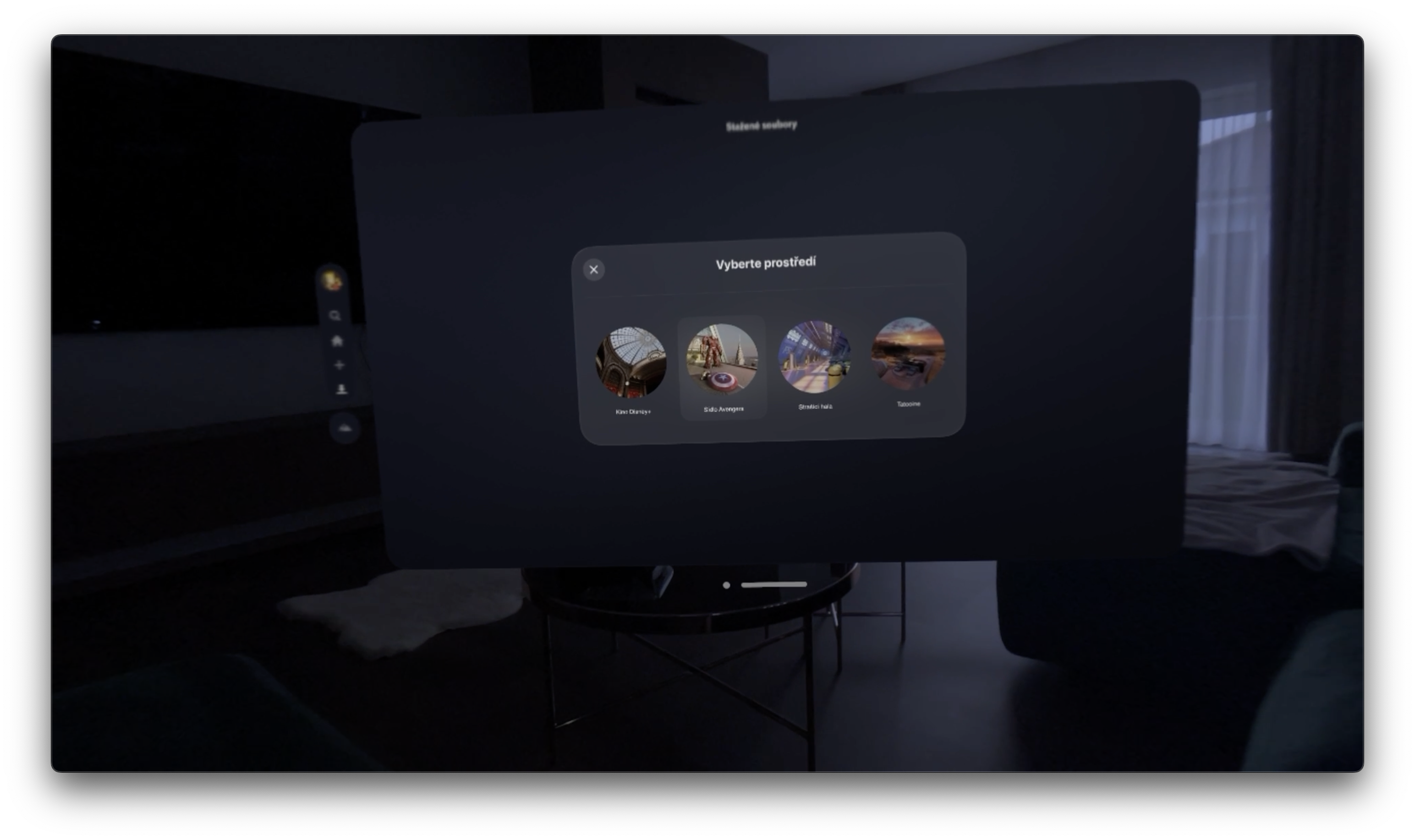 virtual reality home screen