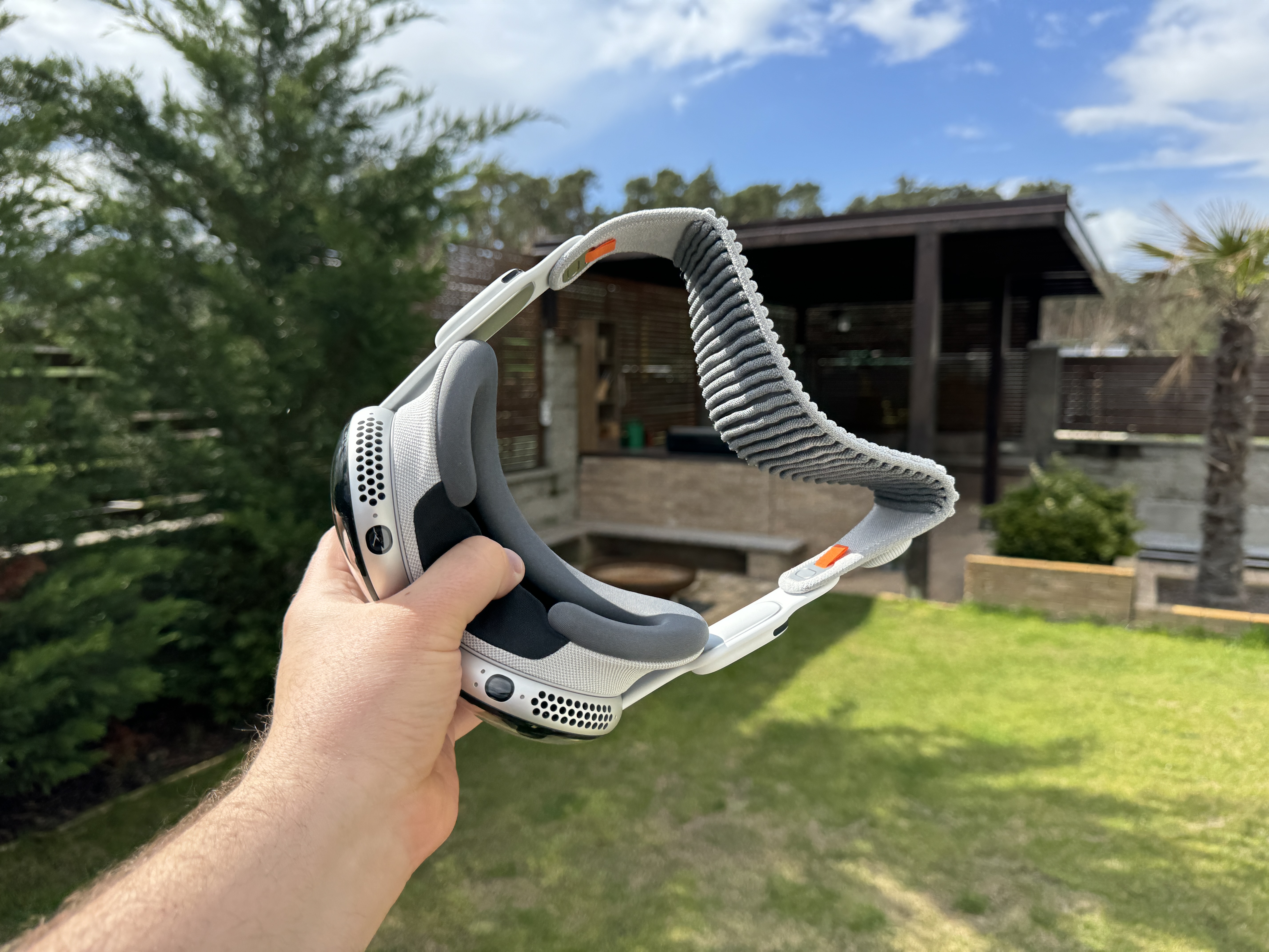 vr headset backyard
