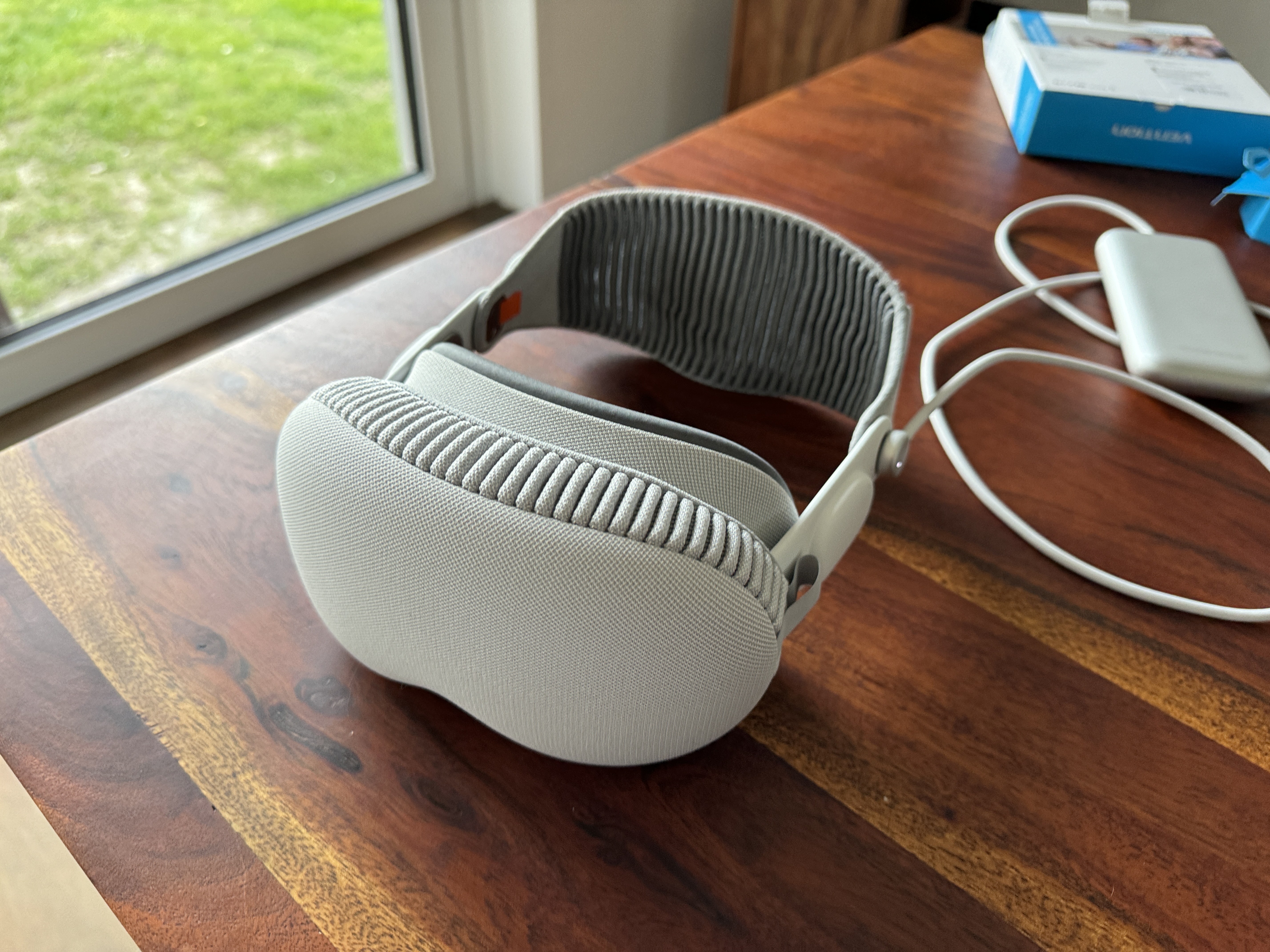 vr headset covered on table