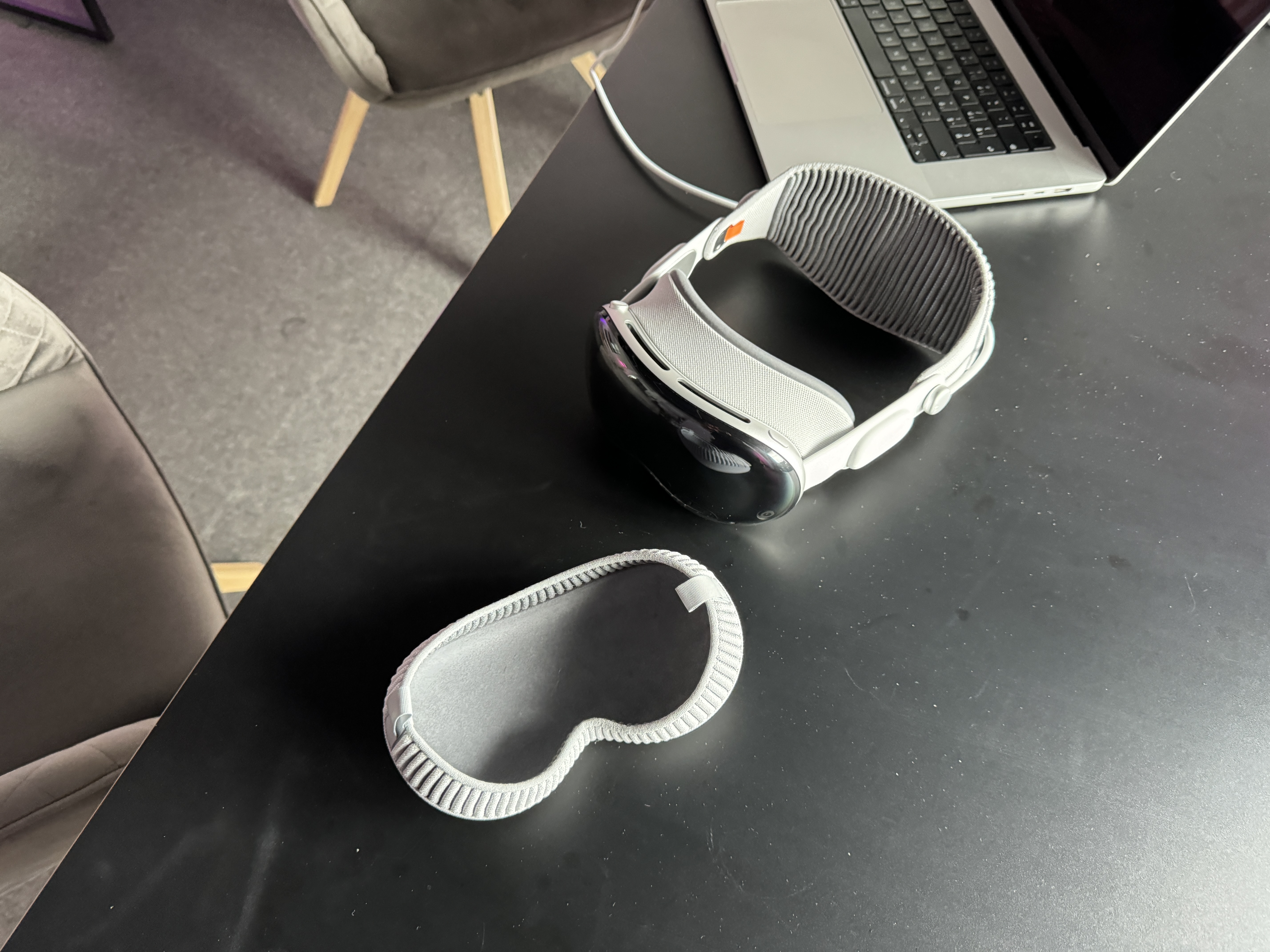 vr headset on desk
