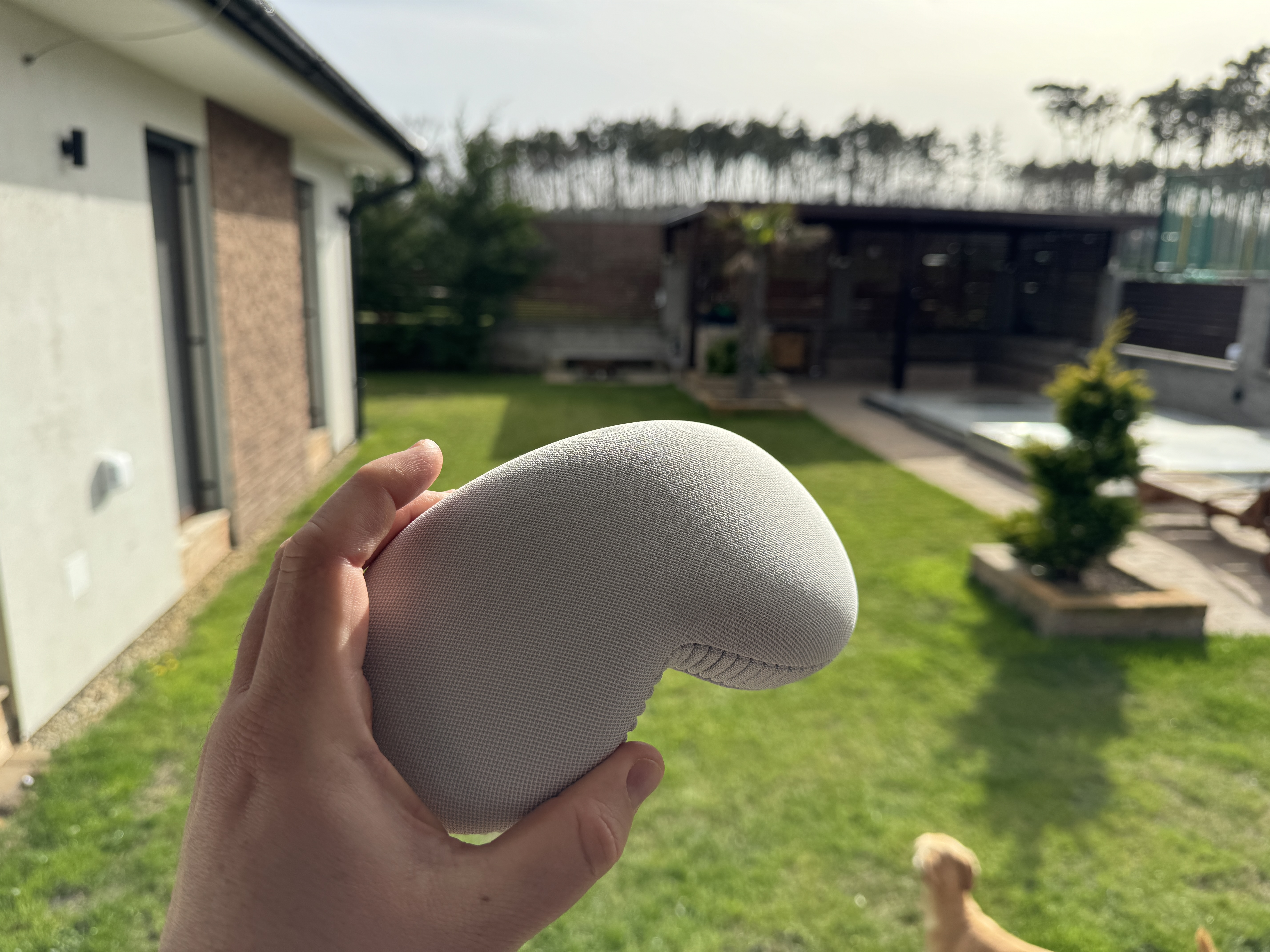 vr headset on table side