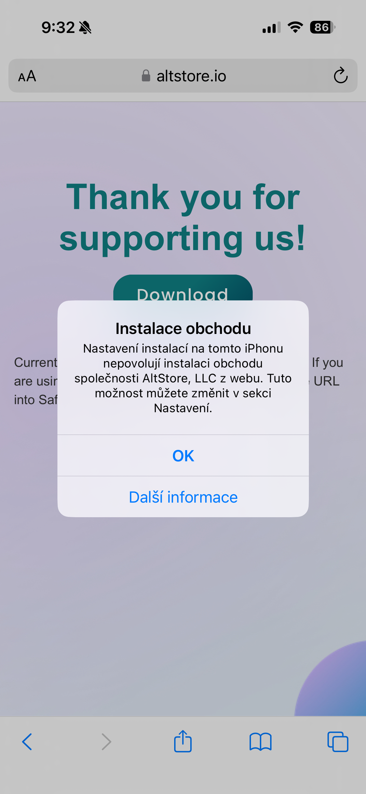 altstore installation prompt