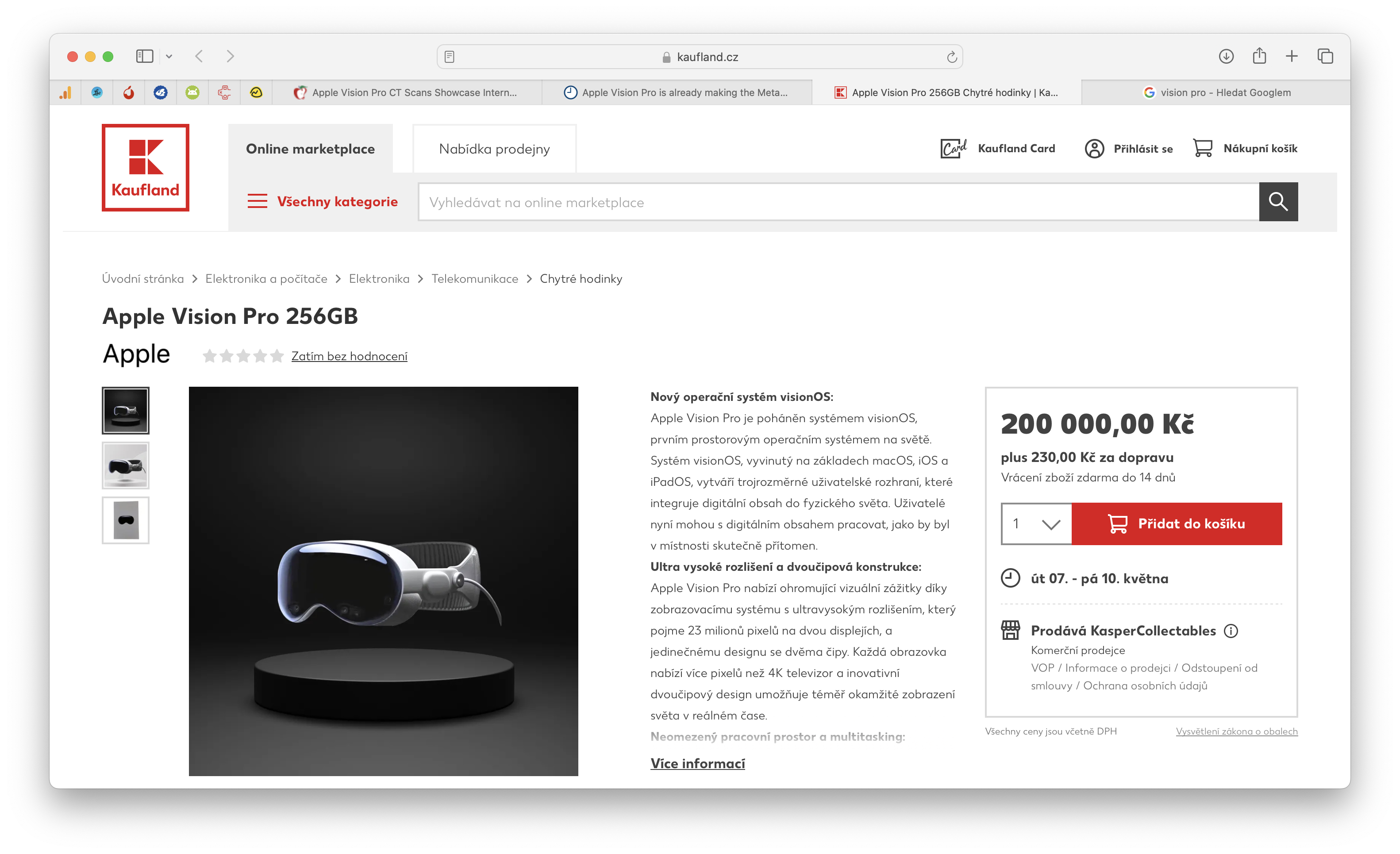 apple vision pro purchase page