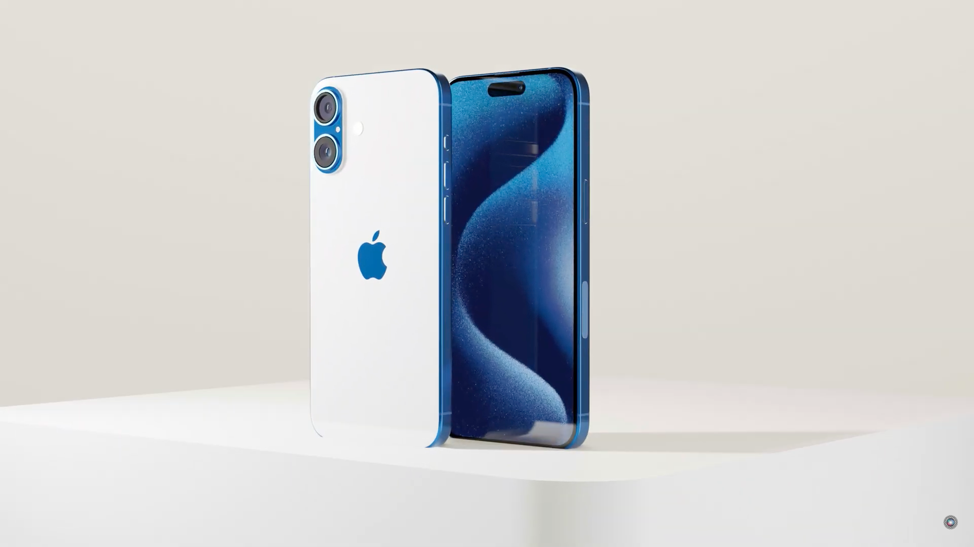 blue iphone on white background