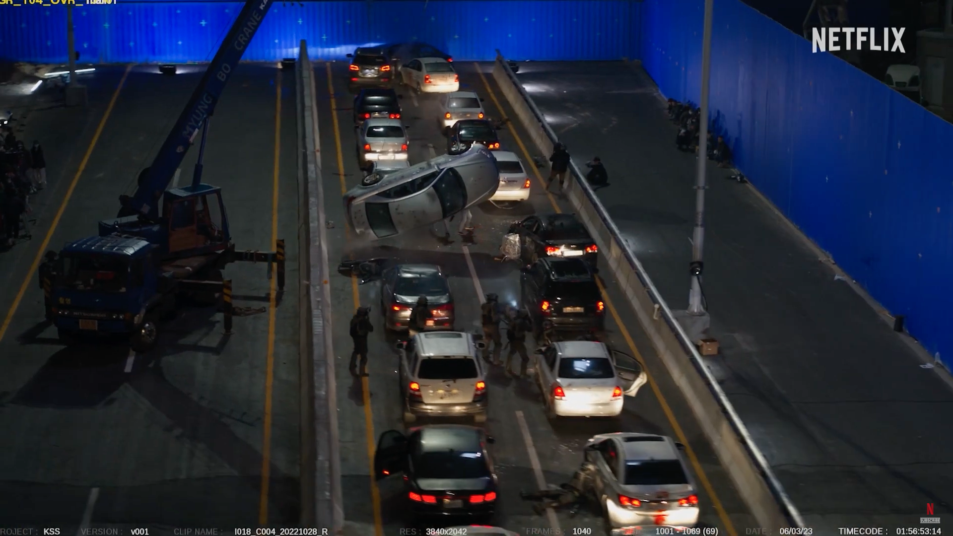 car stunt on highway