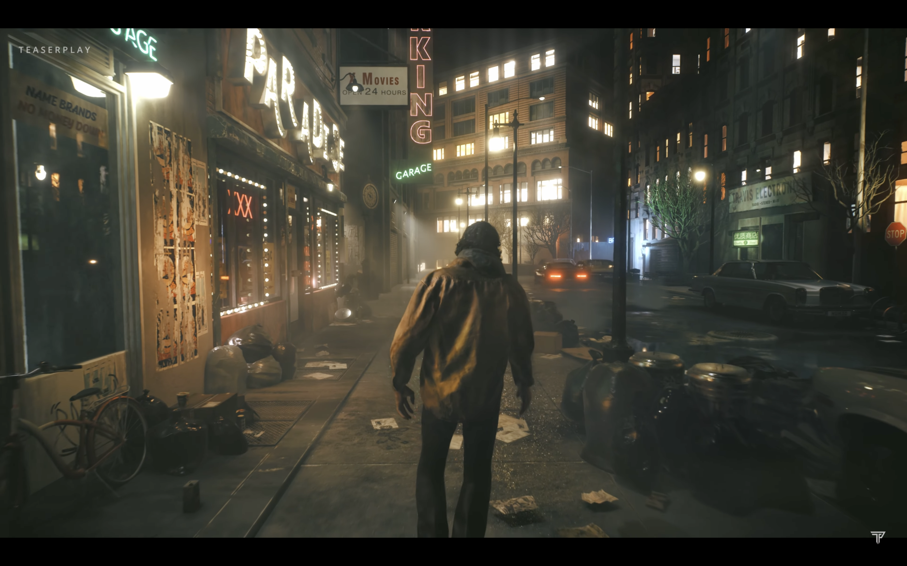 city street night scene