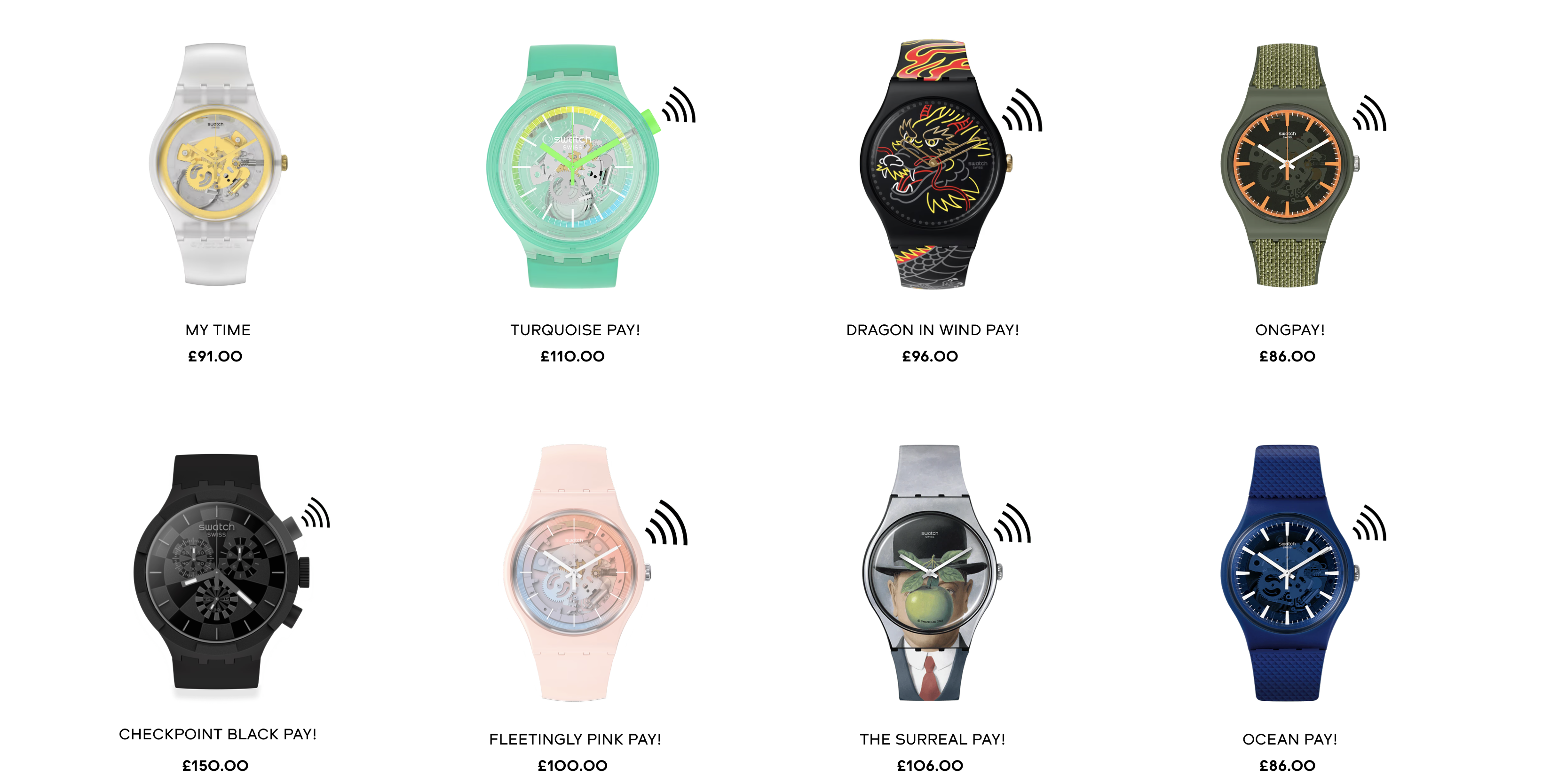 colorful watches display
