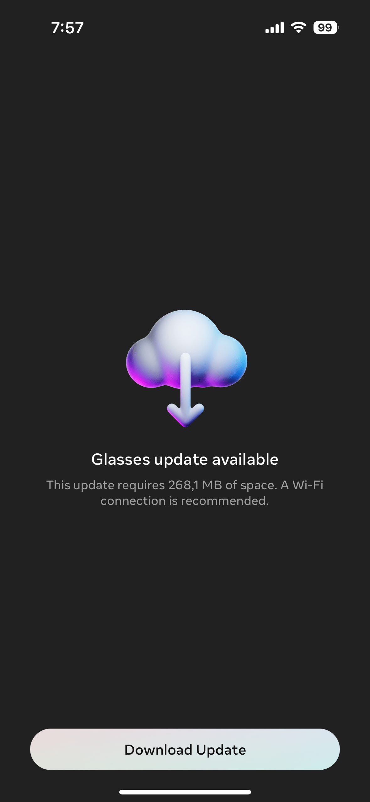 glasses update available