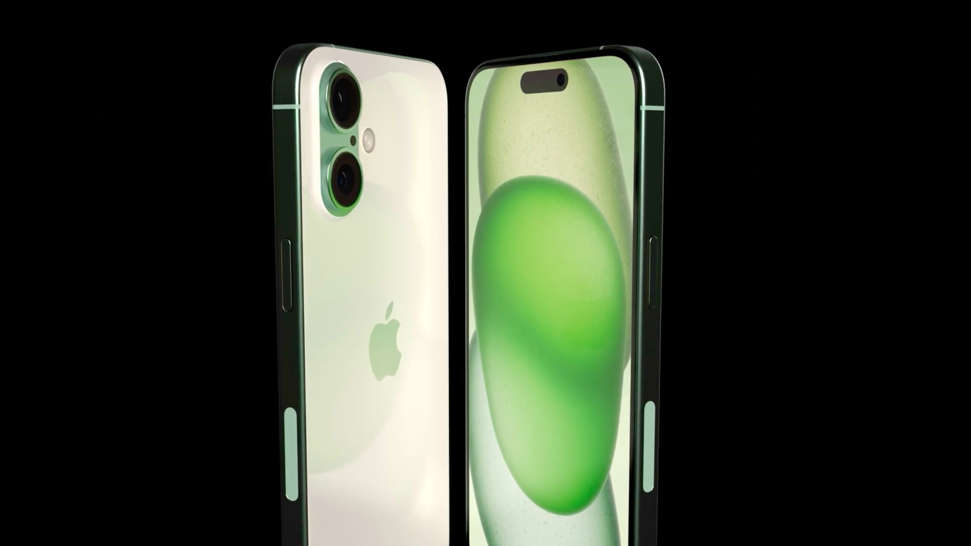 green smartphone front back
