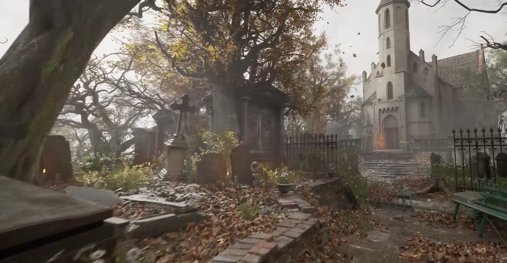 haunted churchyard scene