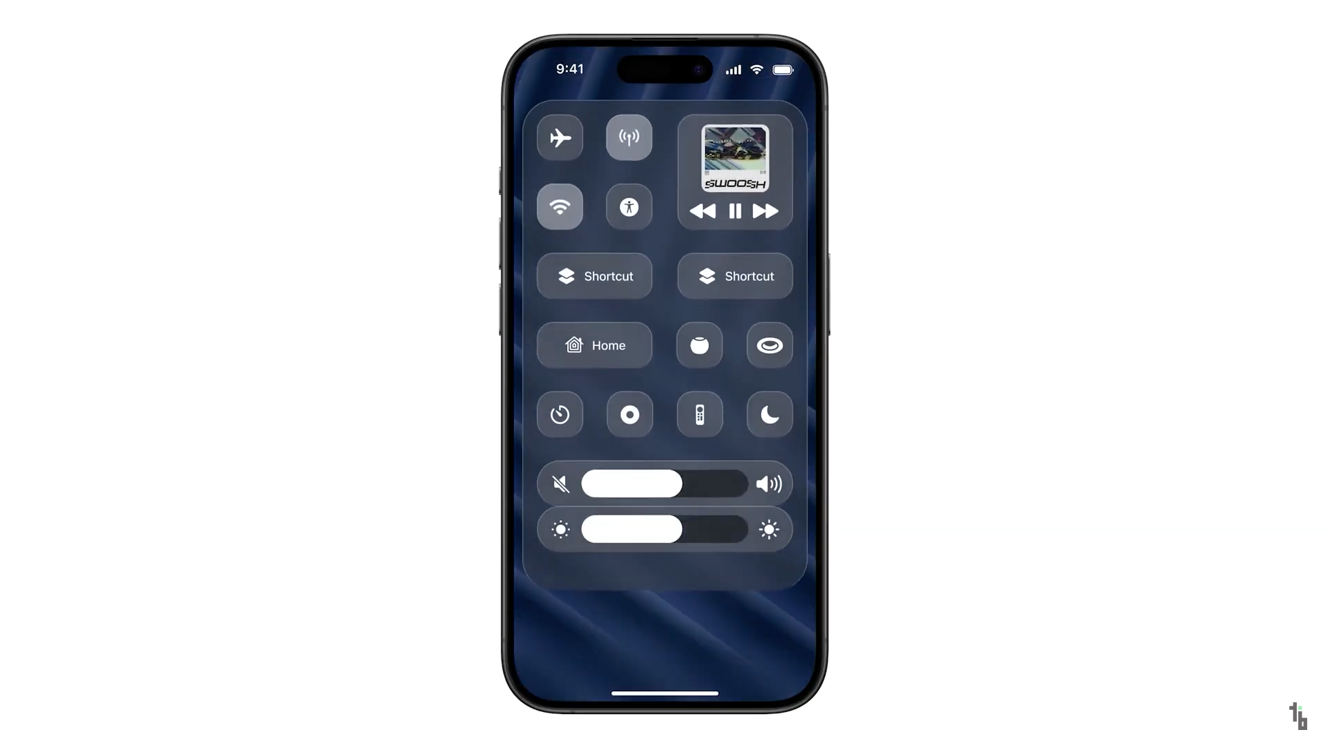 iphone control center display