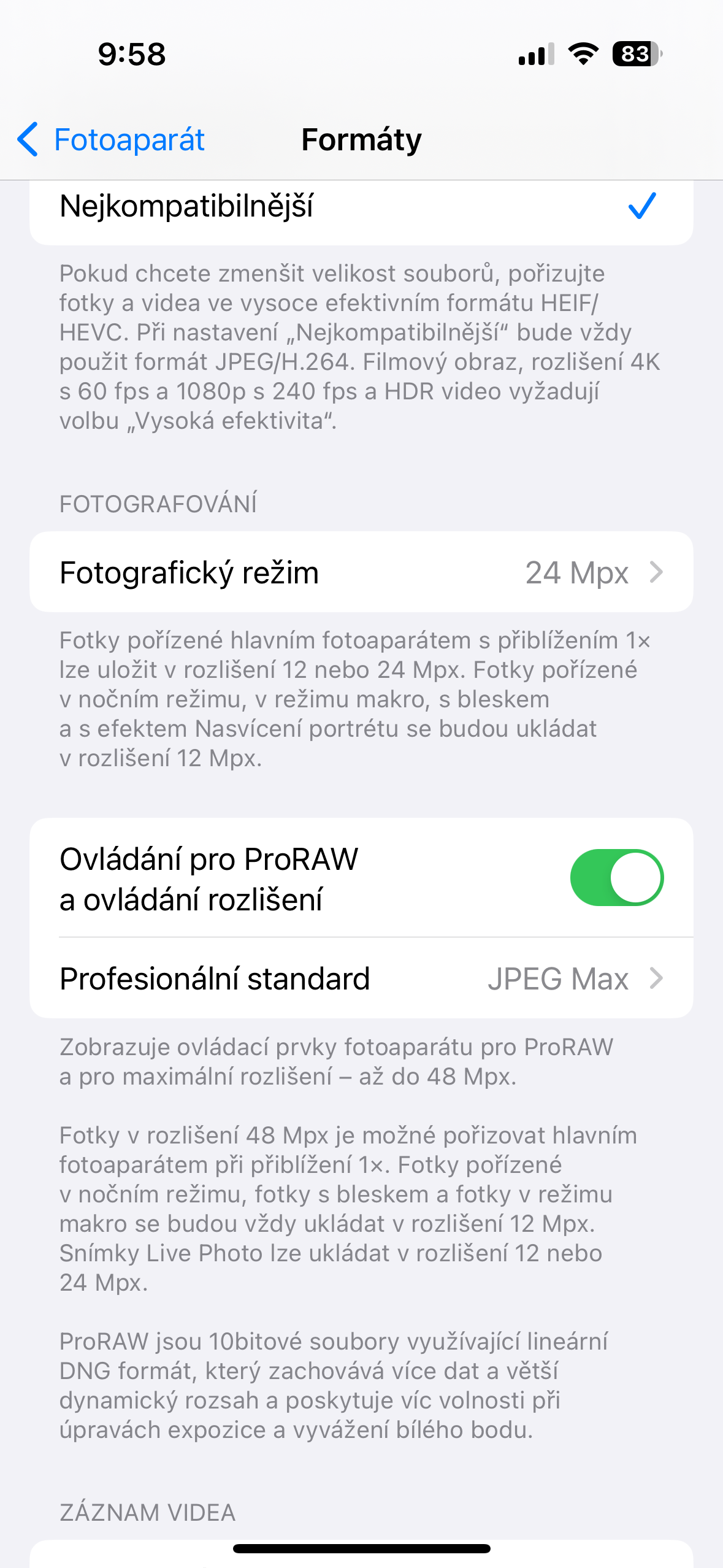 iphone photo settings