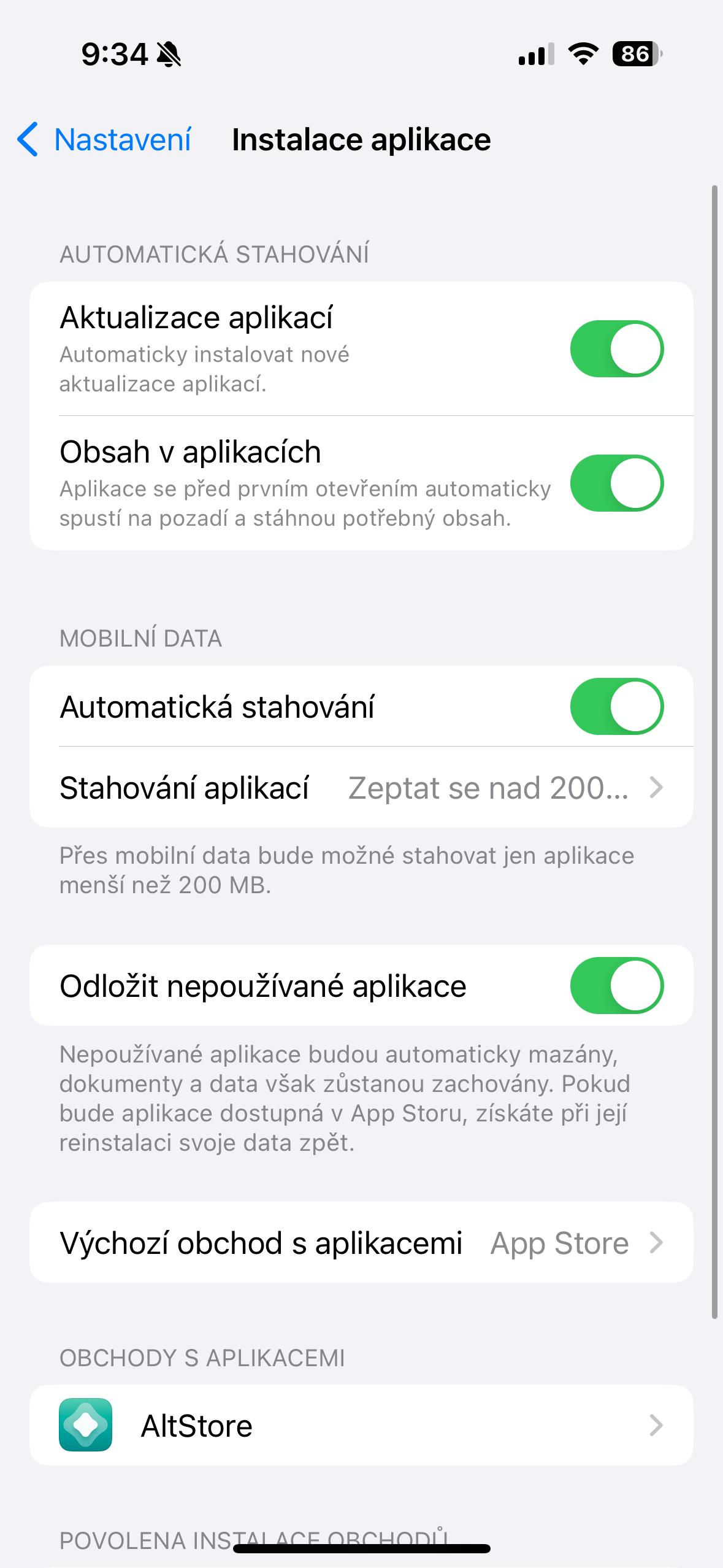 iphone settings app installation