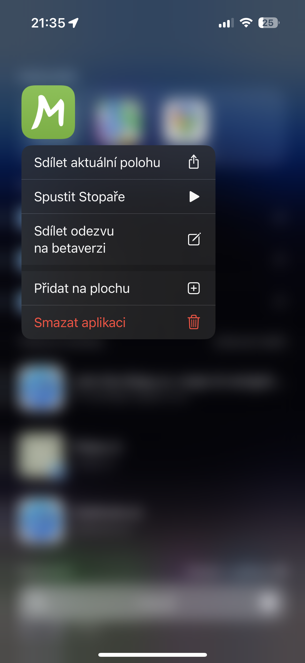 mapy cz app options