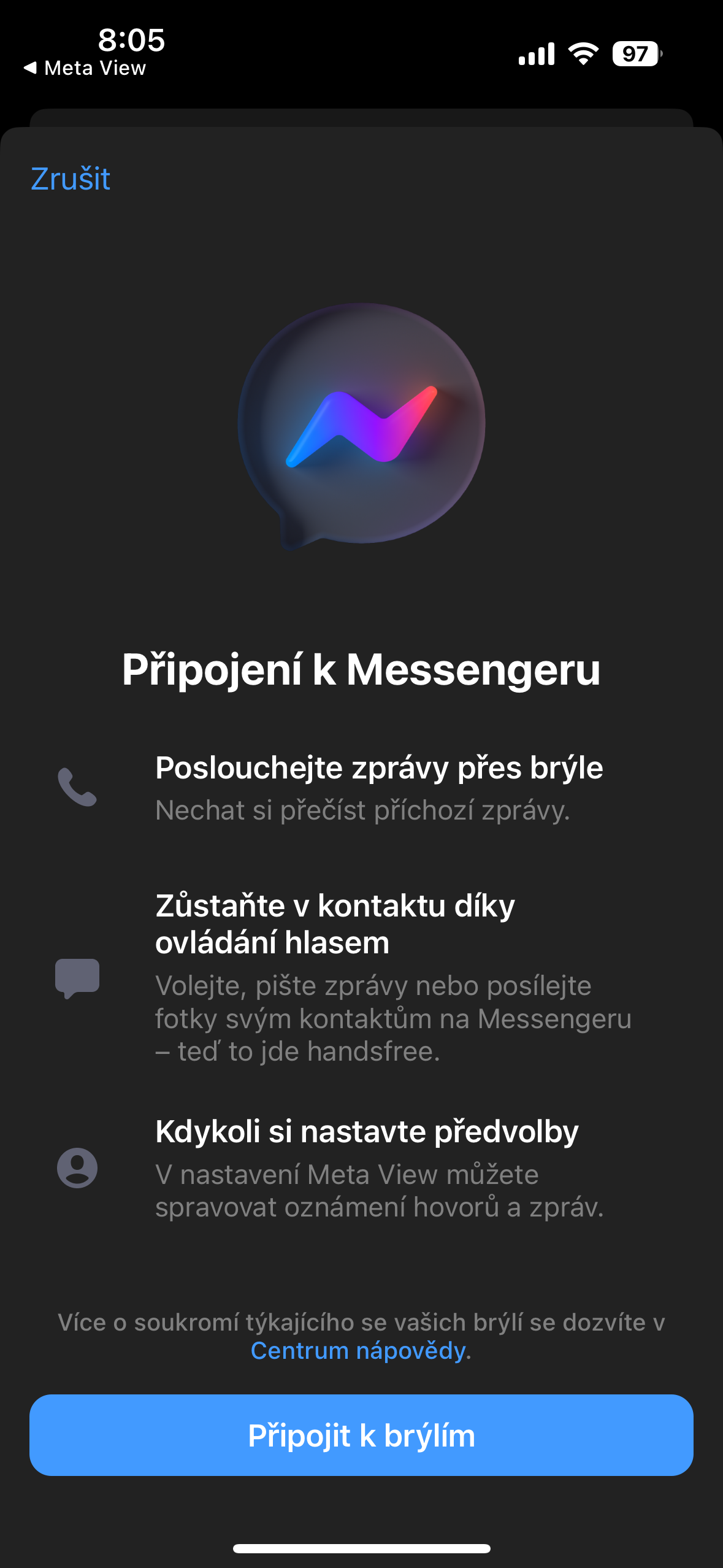messenger with smart glasses
