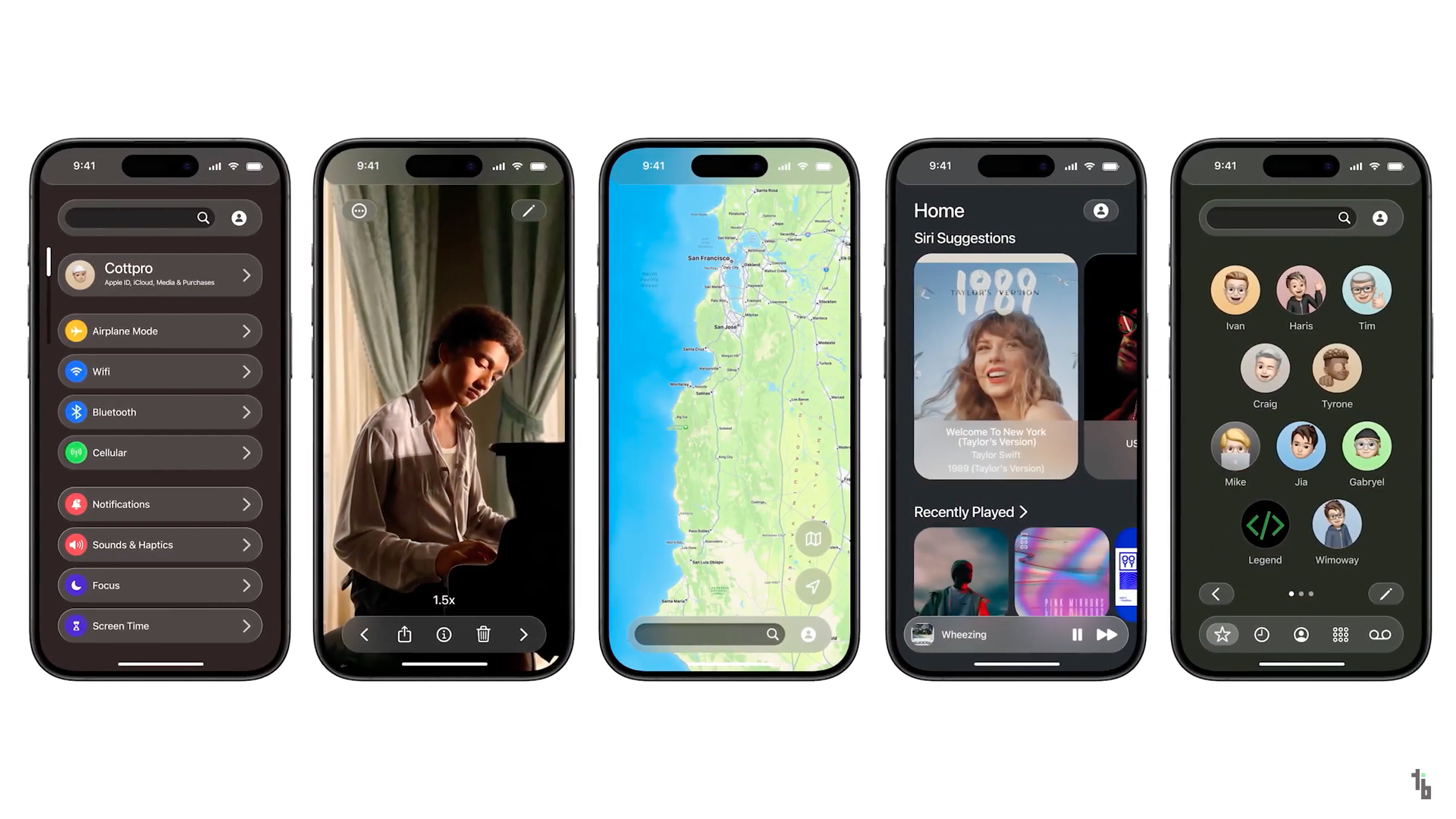 multiple iphone screens