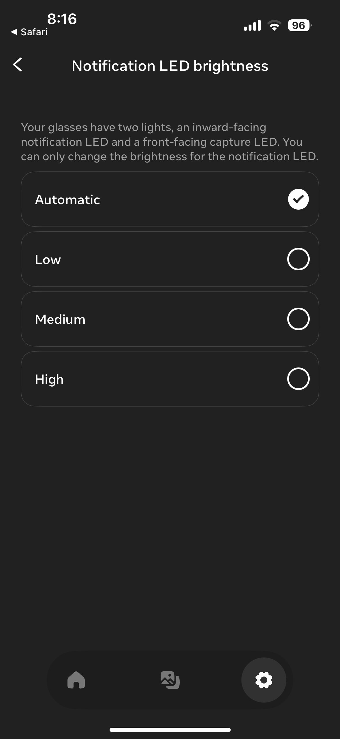 notification led brightness settings
