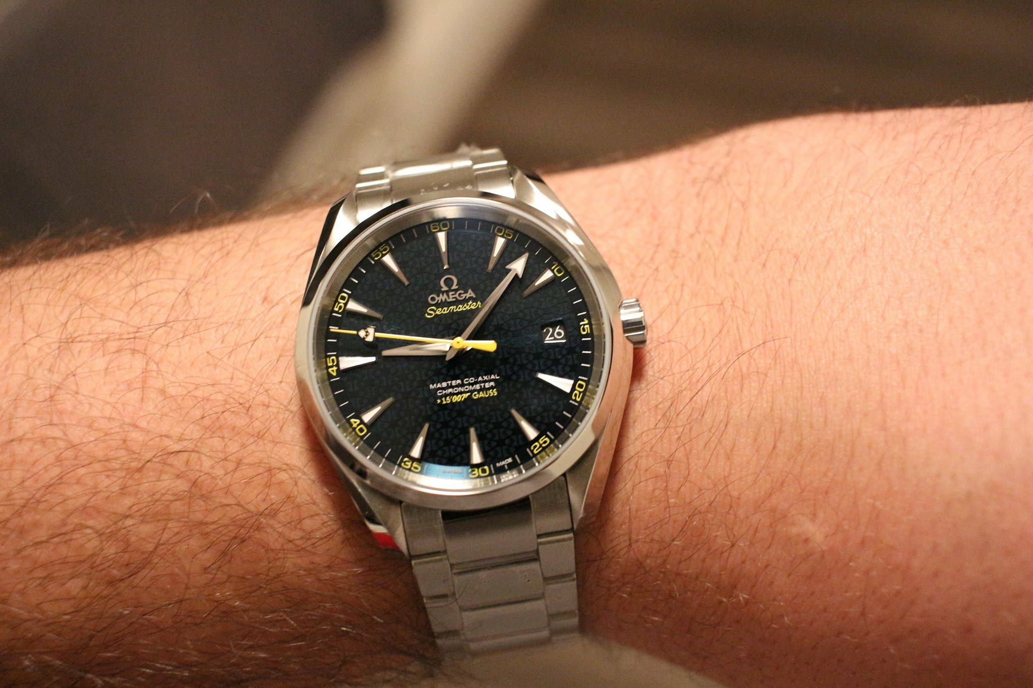omega watch on wrist