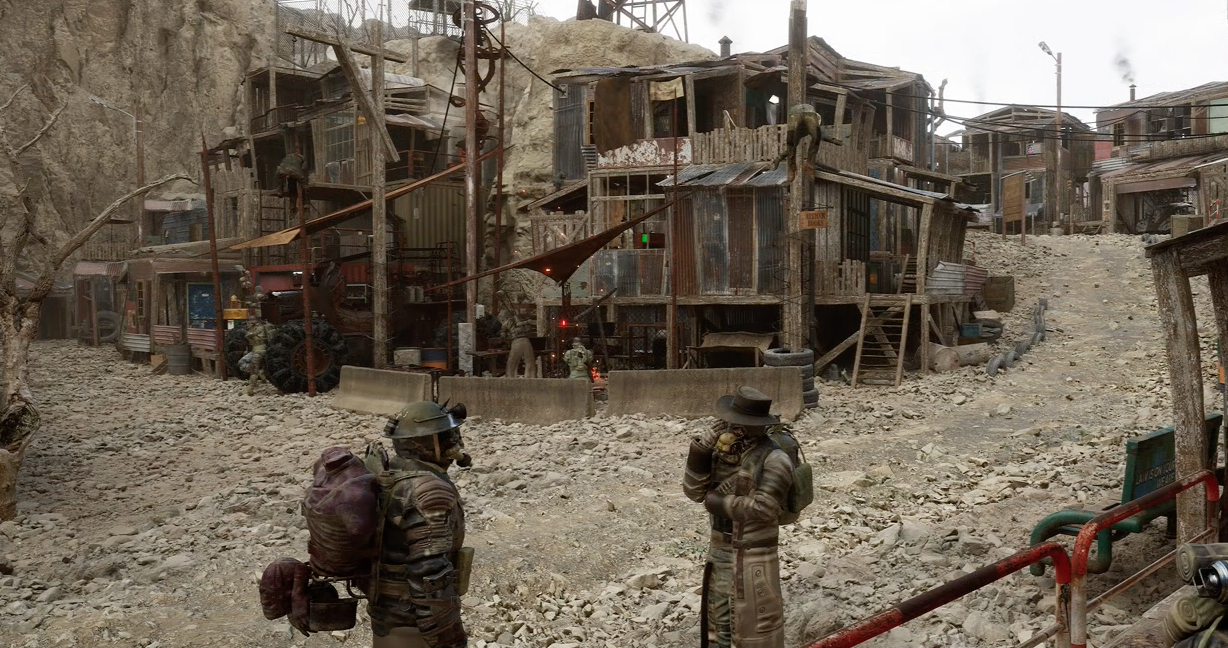 post apocalyptic village scene