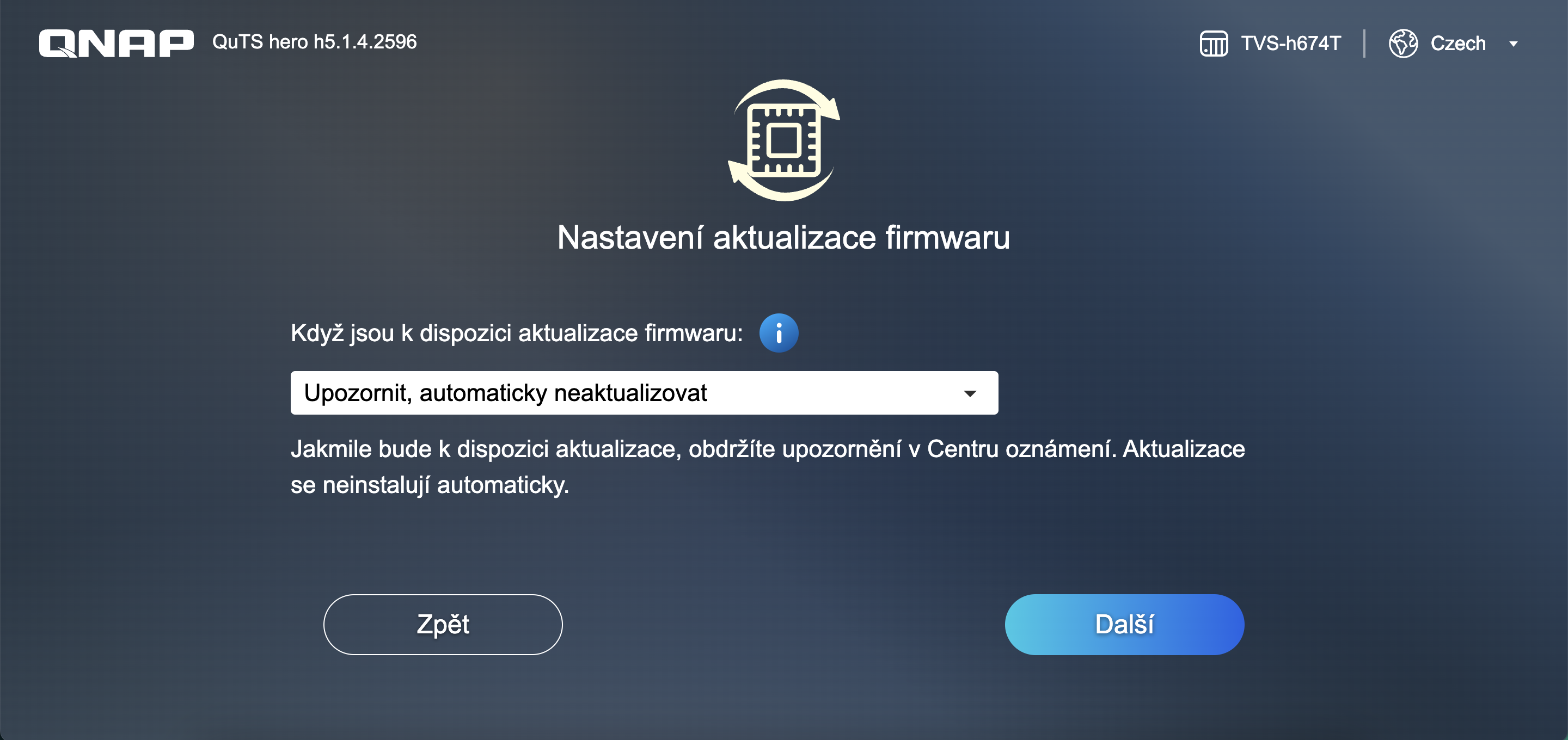 qnap firmware update settings