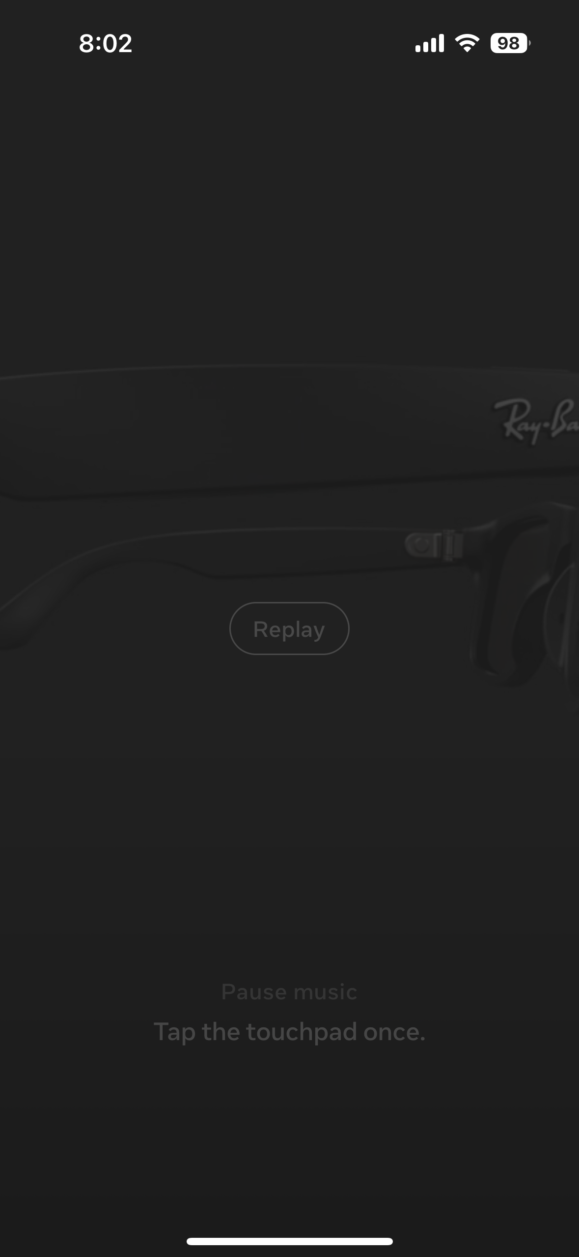 ray ban glasses touchpad dark