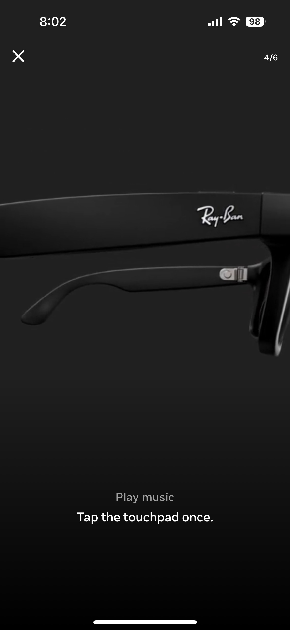 ray ban glasses touchpad