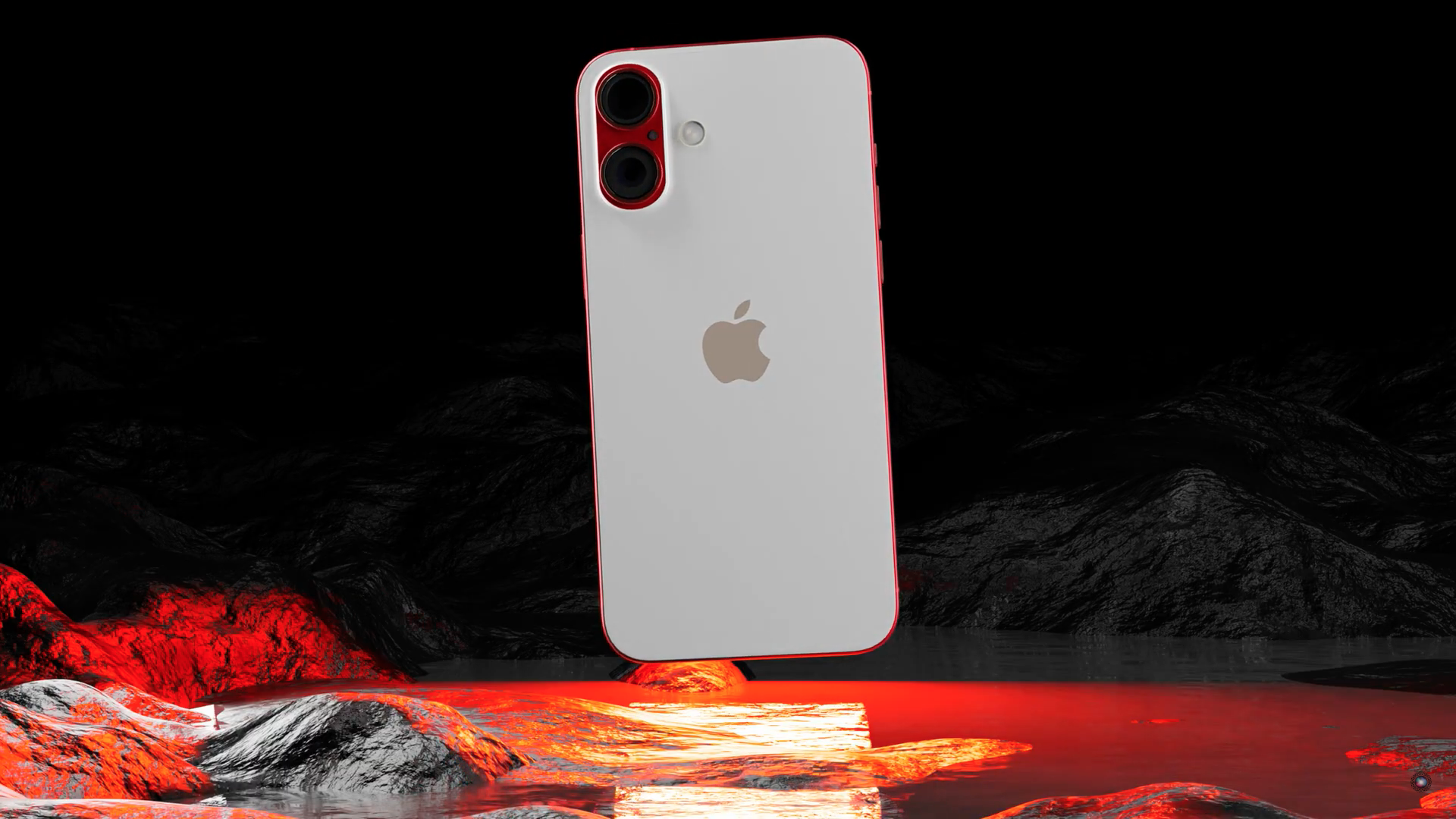 red iphone over lava